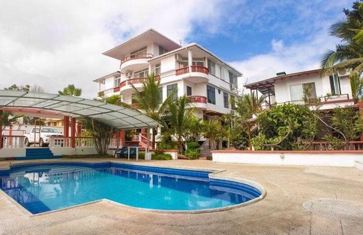 The Deja Vu Hotel in the Eden neighbourhood of Eden, Puerto Avora, Galapagos Islands.