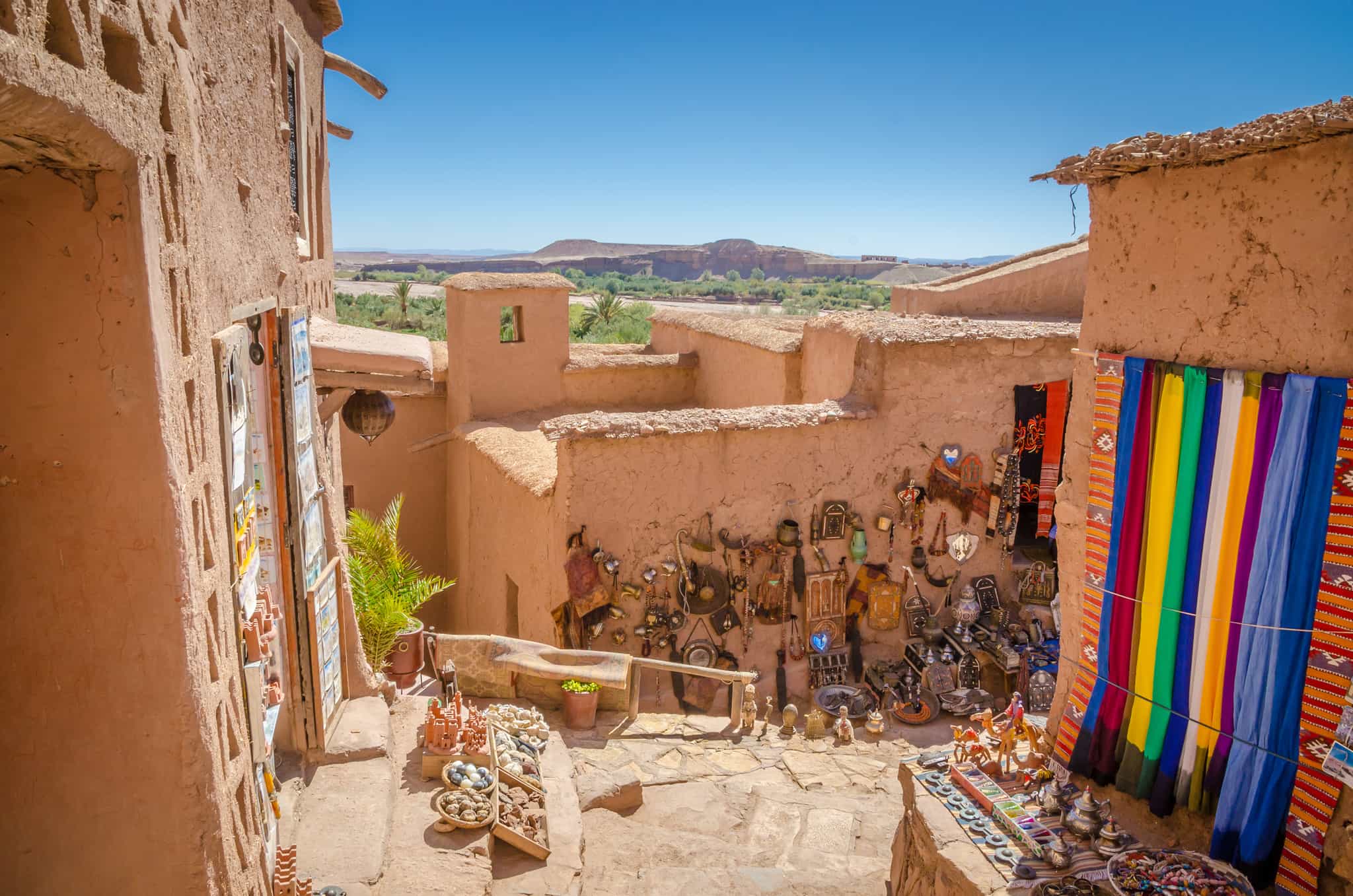 A colourful, traditional shop in the back streets of Marrakesh. 