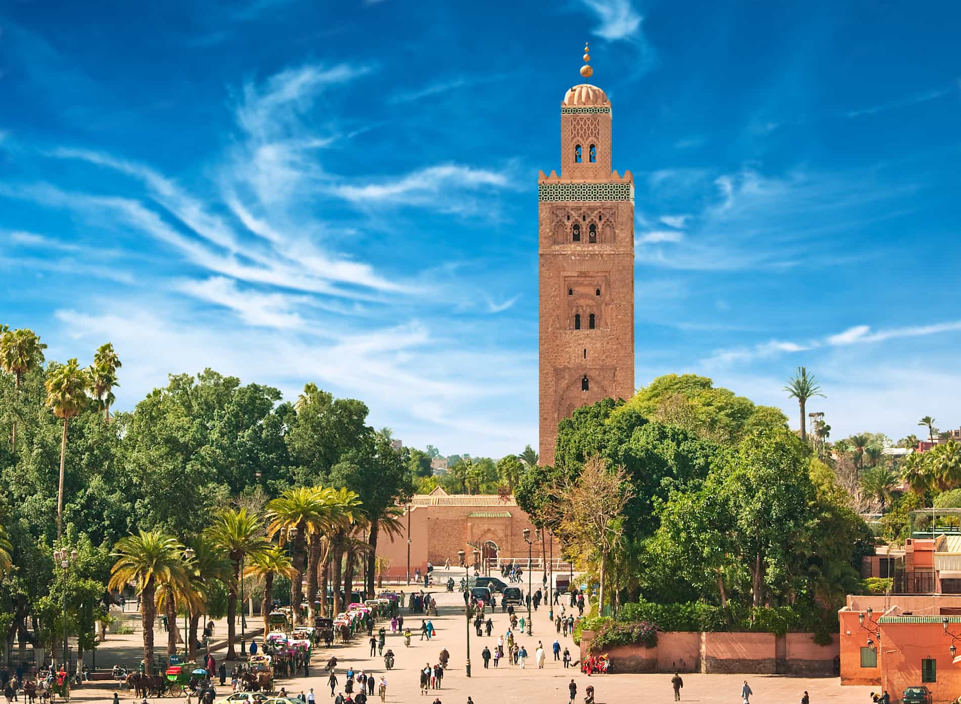 The Koutoubia mosque in Marrakech, Morocco.
