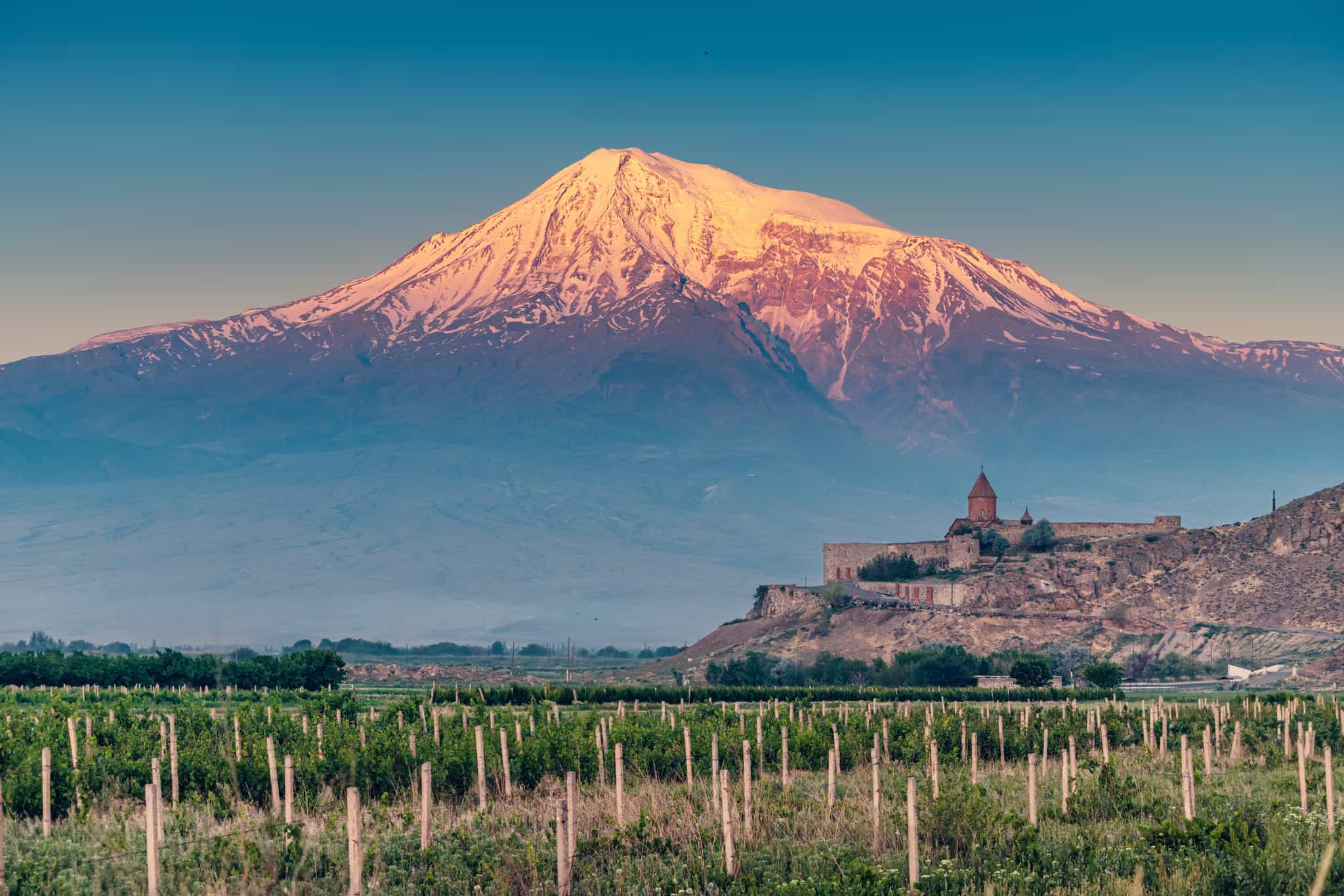 Mount Ararat taken from Khor Virap in Armenia.