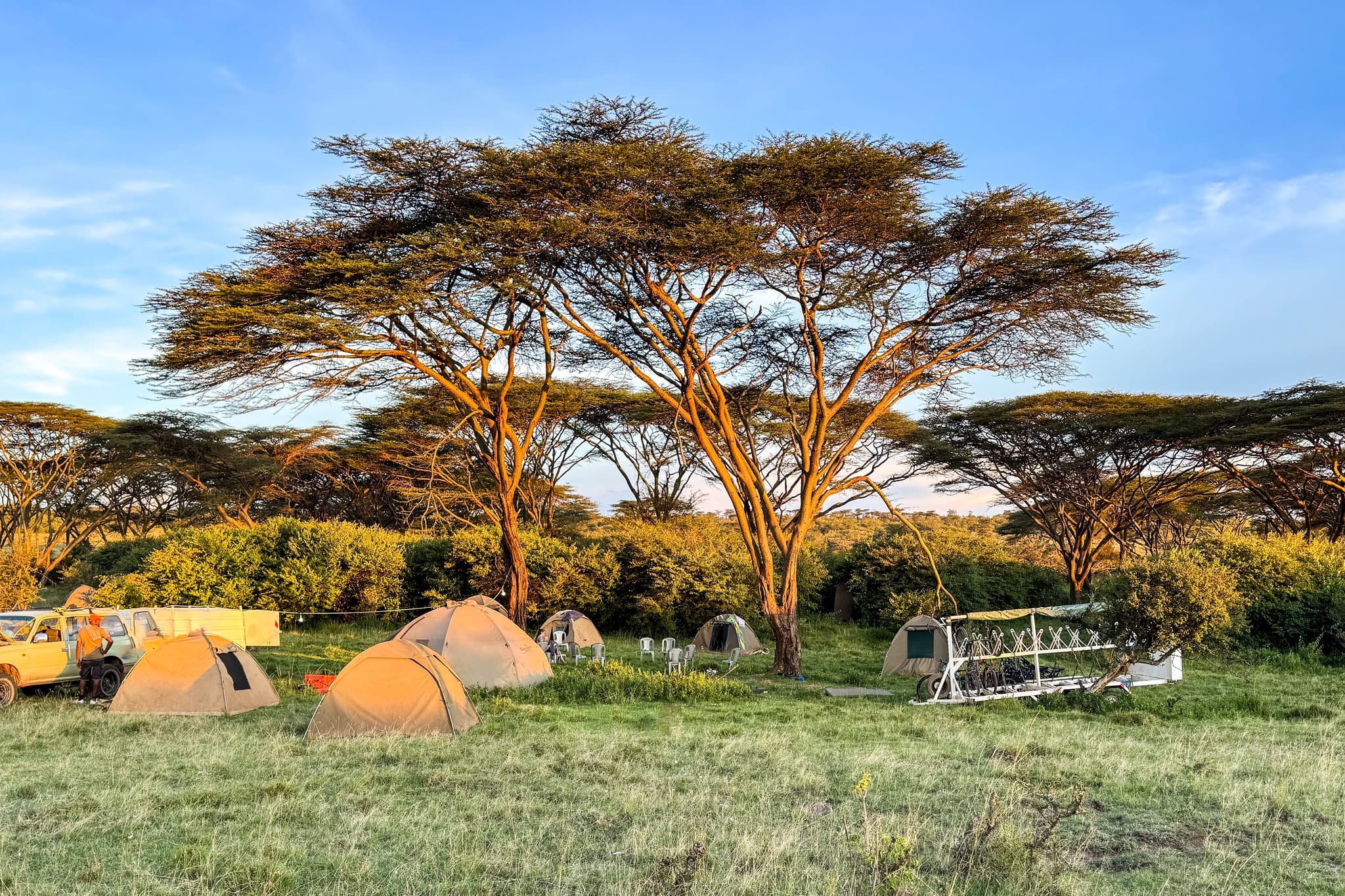 Camping in Soysambu Conservancy, Kenya.