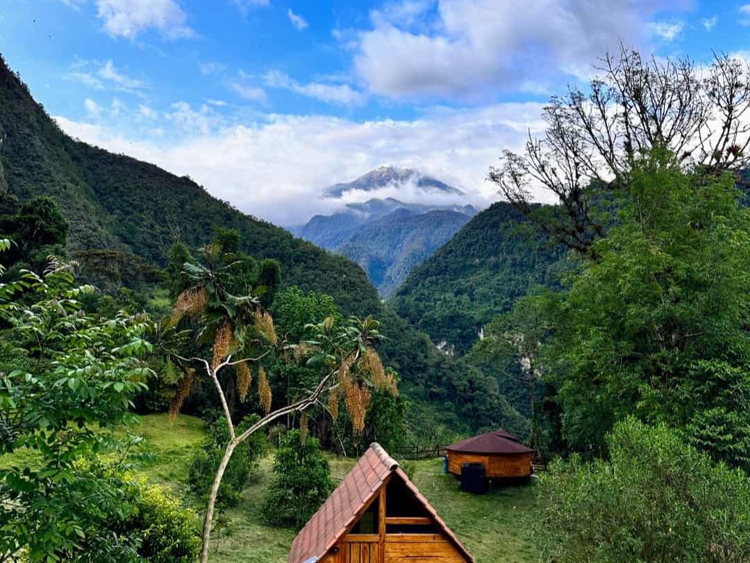 View of green mountains around Finca La Riviera, Ibague, Colombia