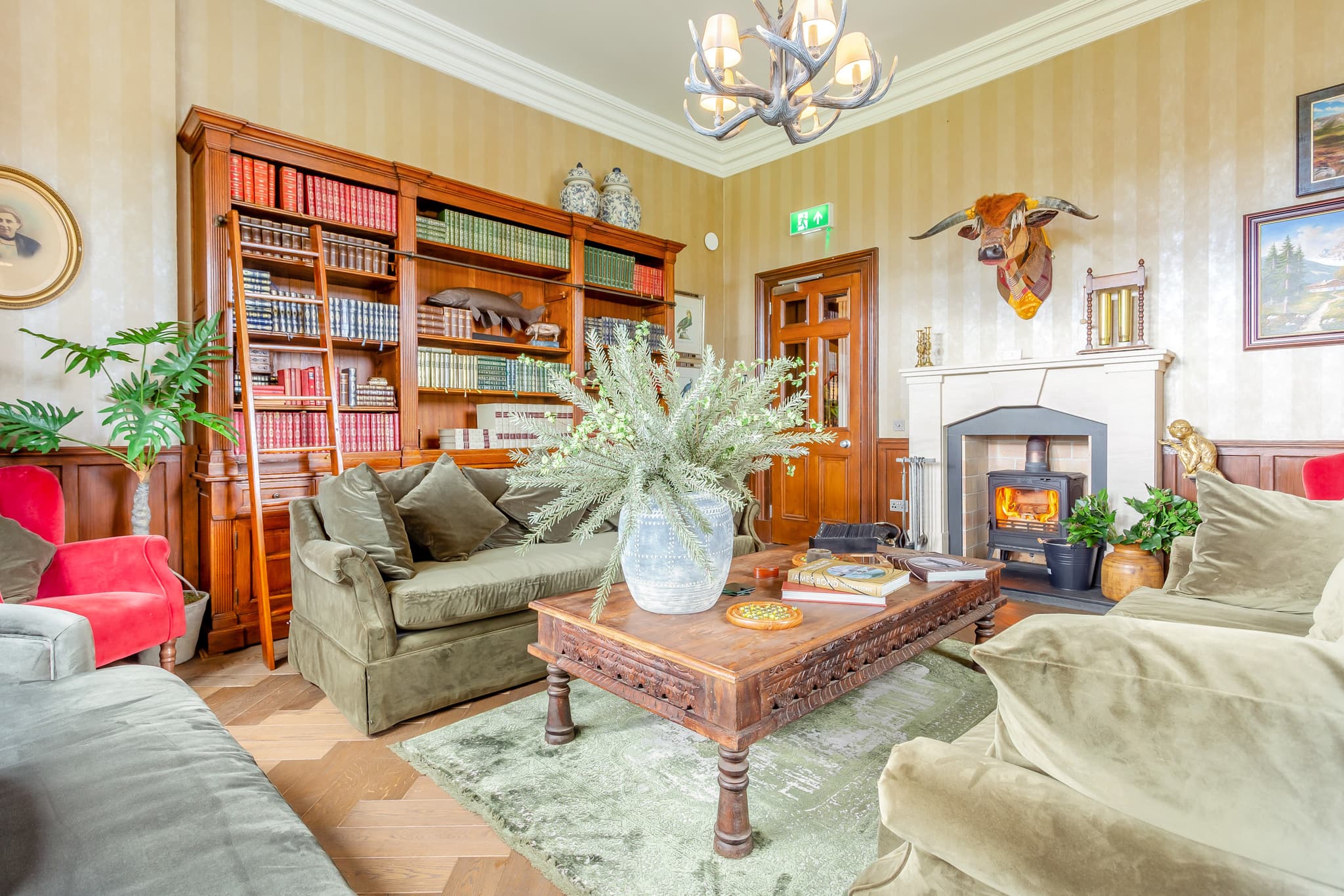 Library at Muckrach Country House.