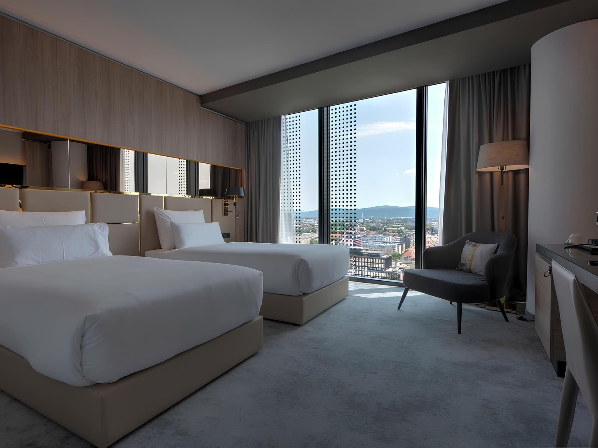 Twin room at the Grand Plaza Hotel, Ljubljana
