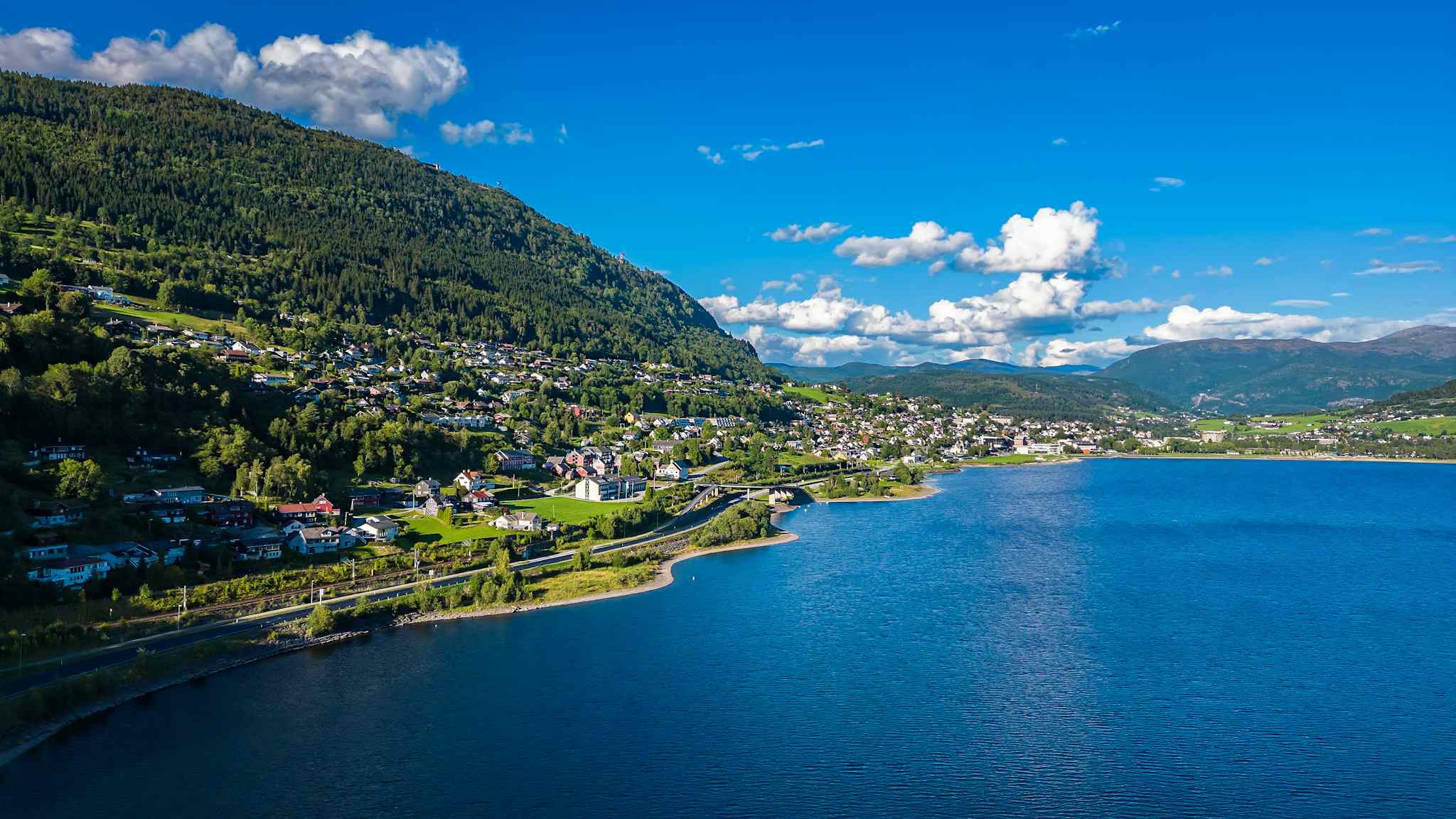 An aerial view of Voss in Norway. 