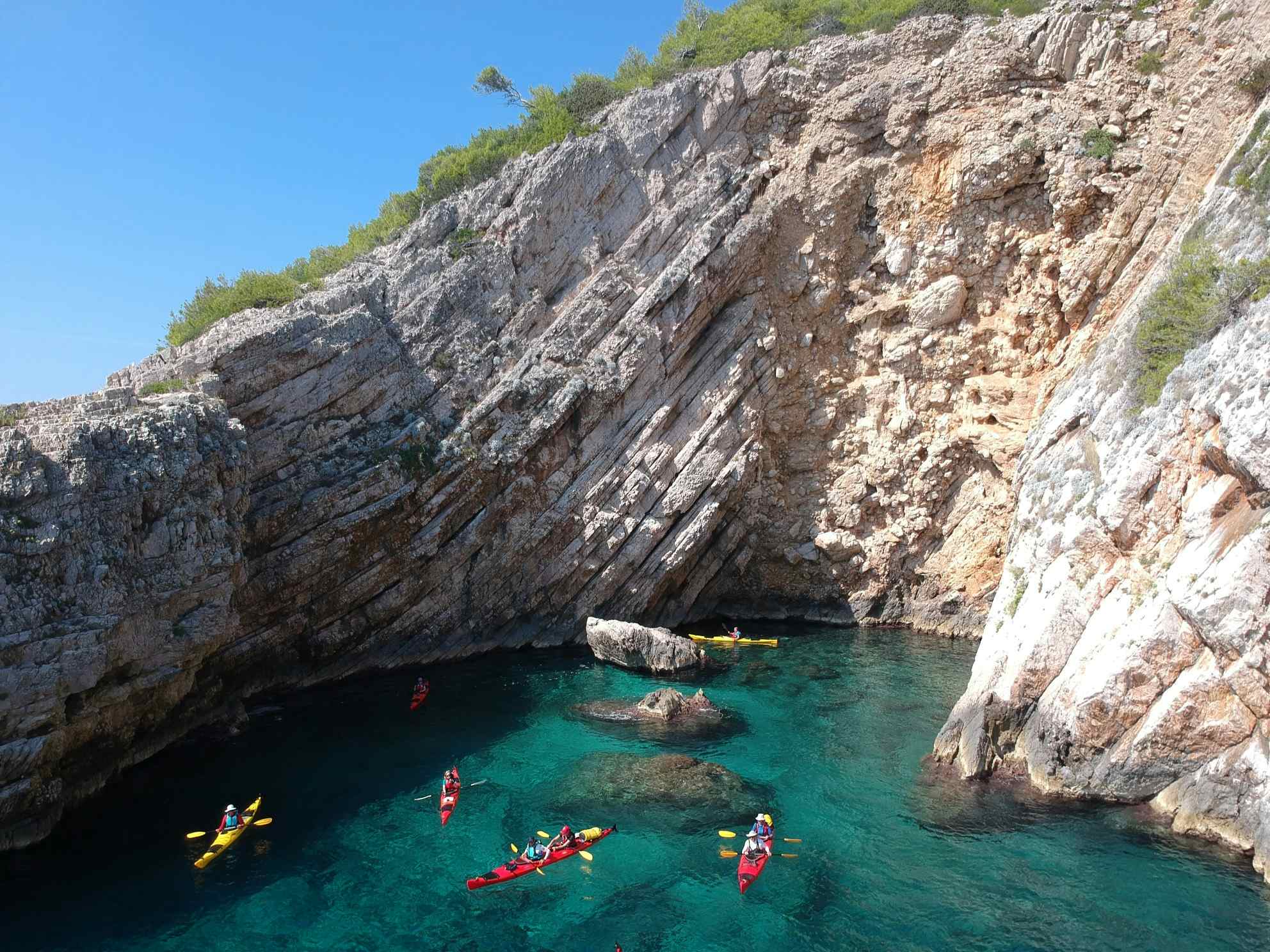Kayakting Solta, Croatia. Photo: Host/Red Adventures