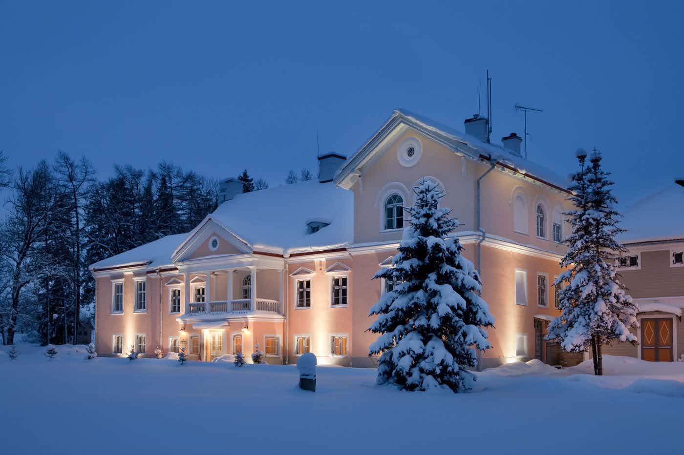 Vihula Manor main house in the winter, Estonia. Photo: host