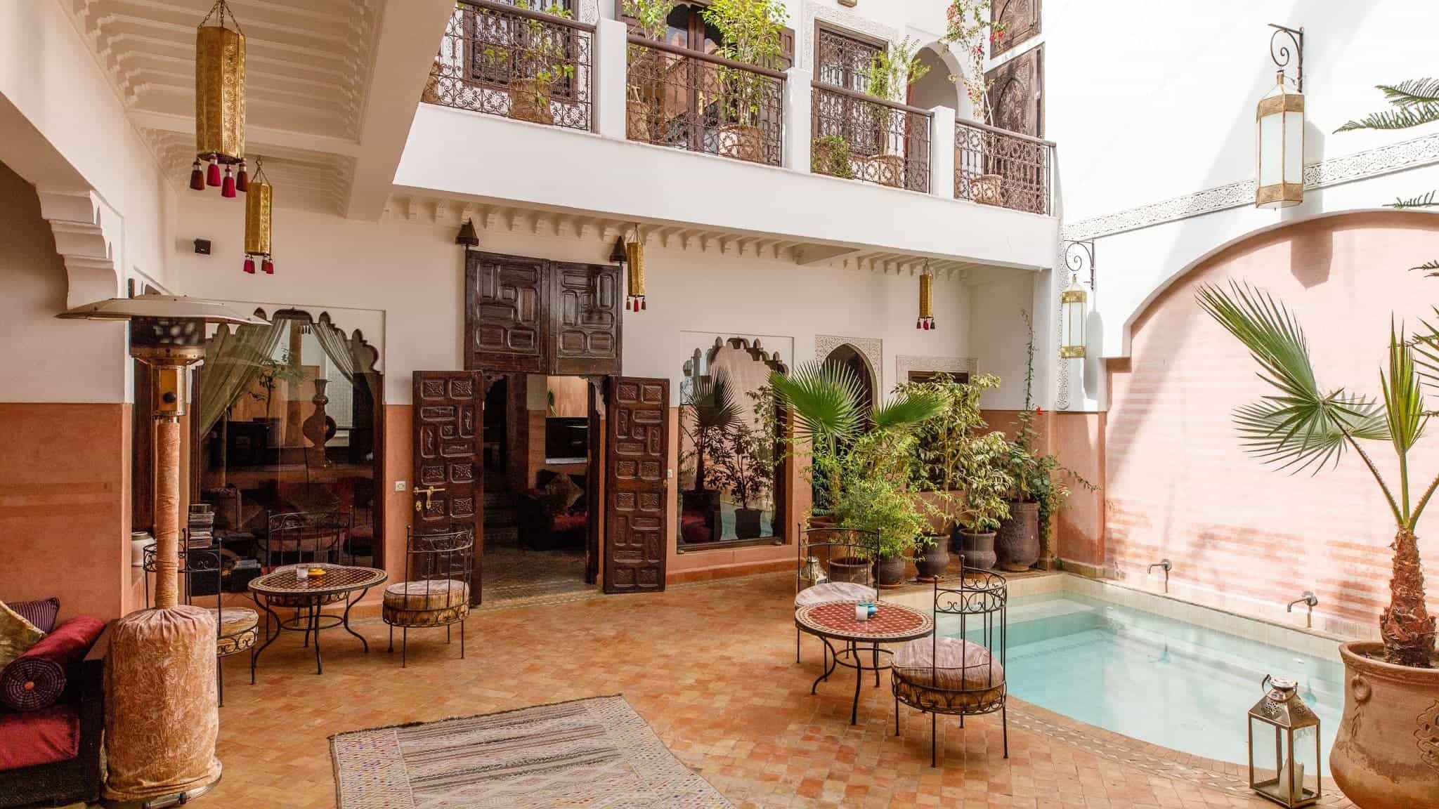 Inside a riad in Marrakesh