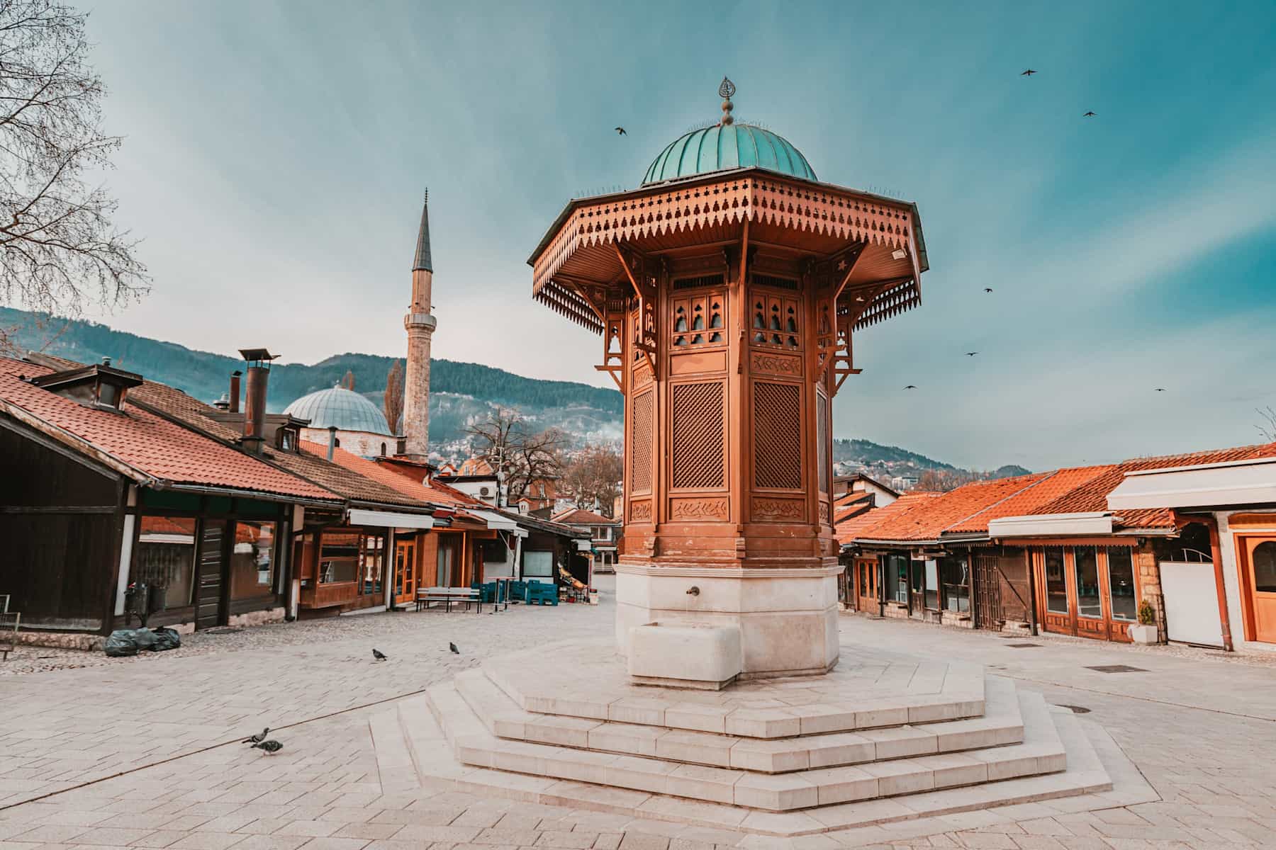 Sebilj fountain in Bosnia's capital - Sarajevo