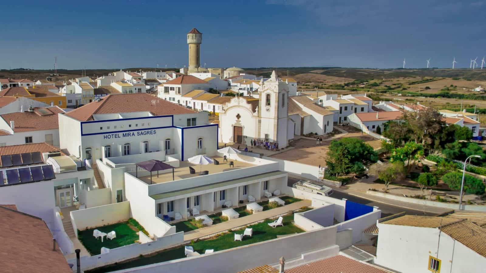 Aerial view of the Hotel Mira Sagres in Portugal