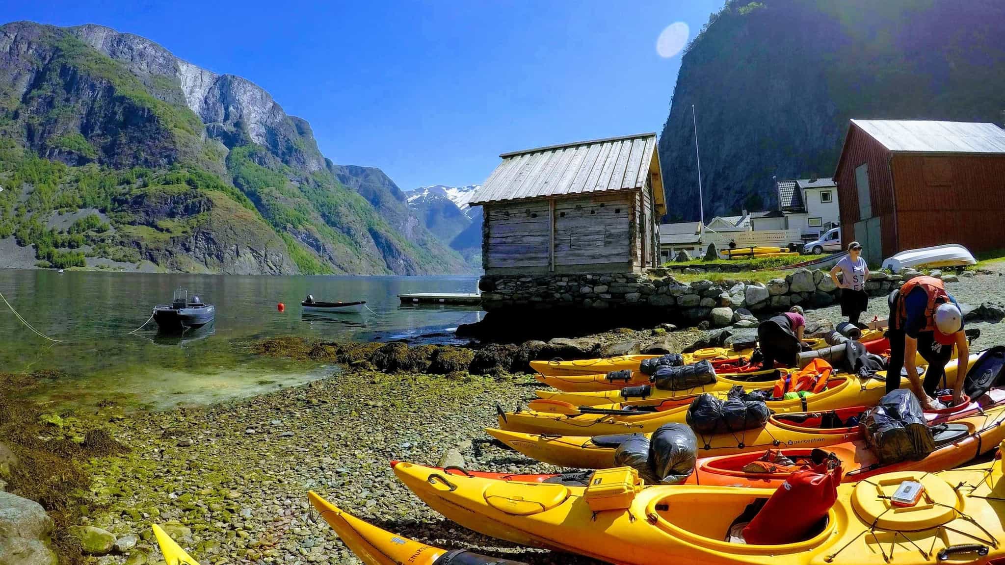 Getting the kayaks ready