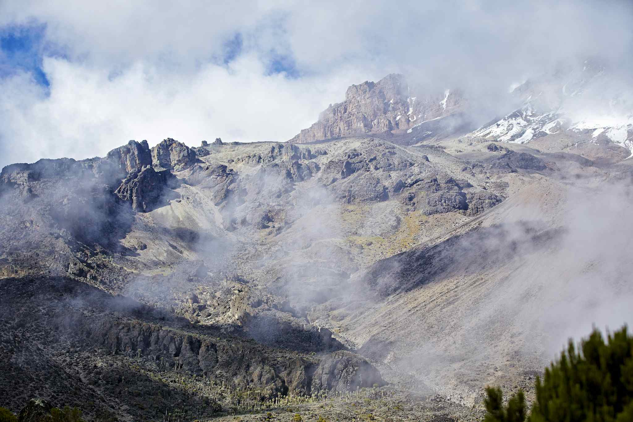 Barranco Wall, on the Machame Route up Mount Kilimanjaro, Tanzania. Photo: GettyImages-475176312