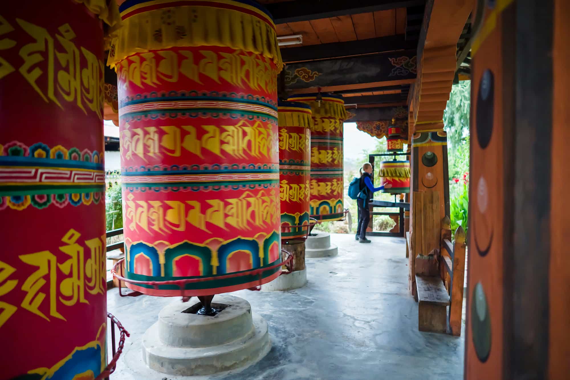 Prayers wheels in Bhutan.