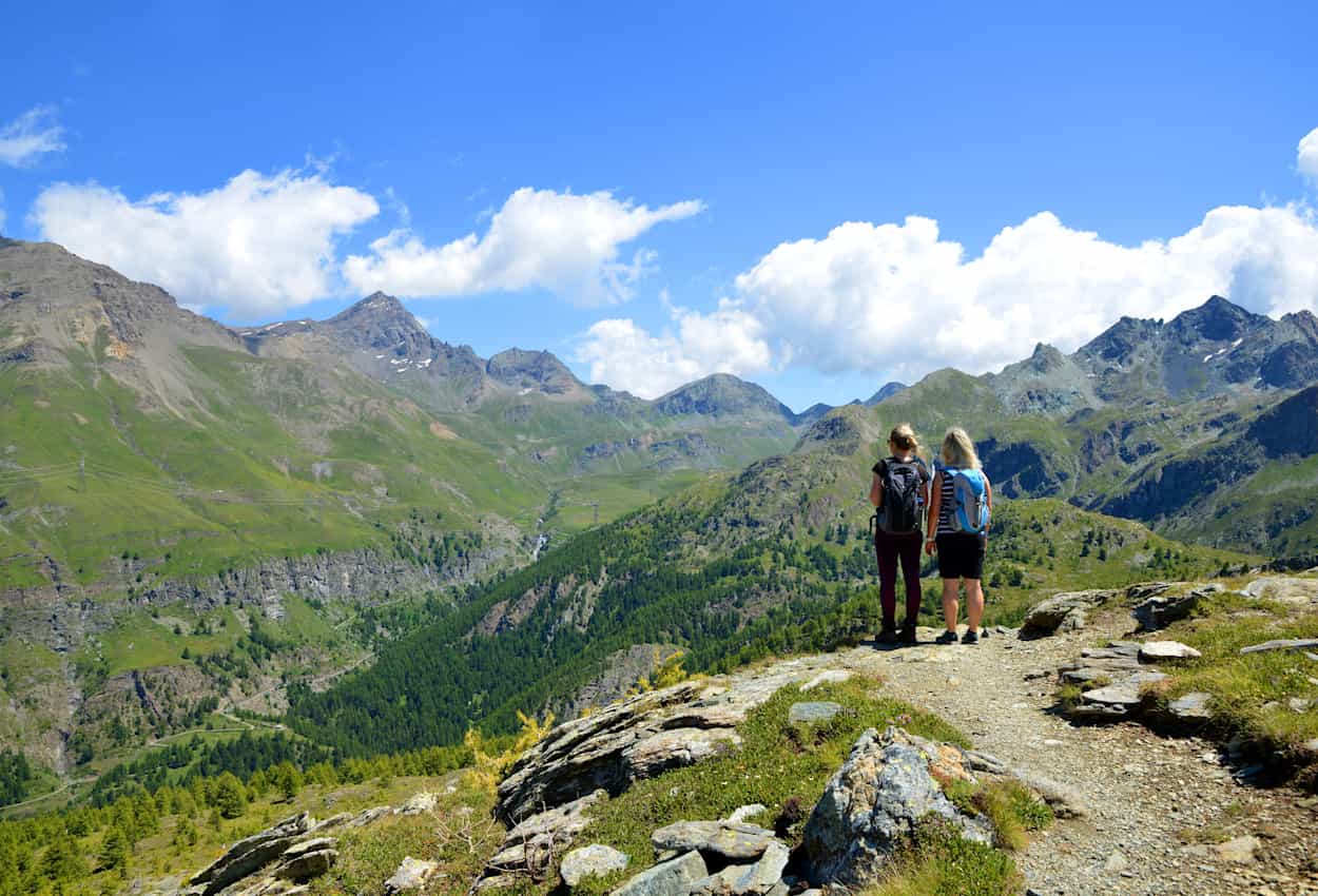 Hikers in the Gran Paradiso, Italy.