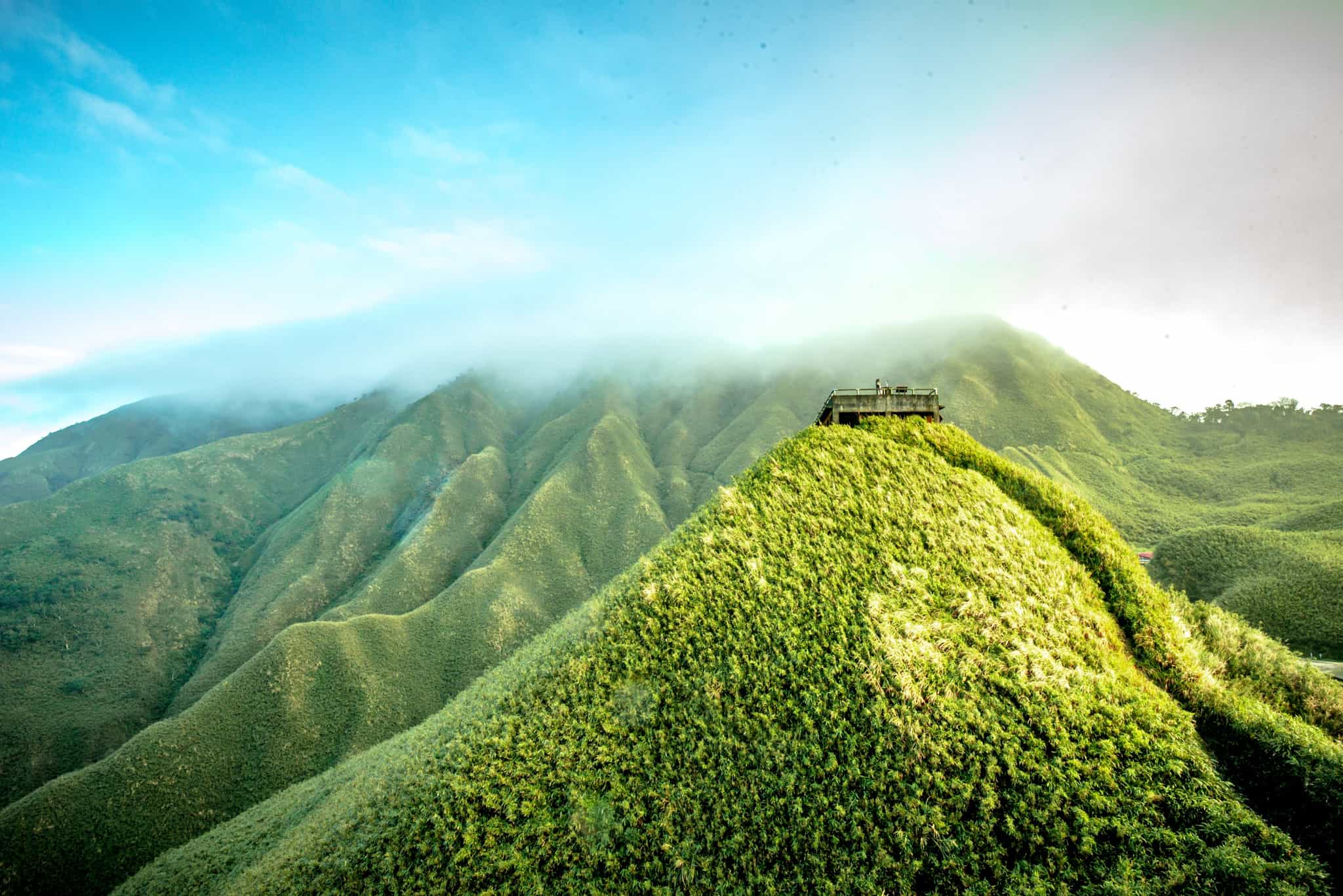 View across Matcha Mountain in Taiwan.