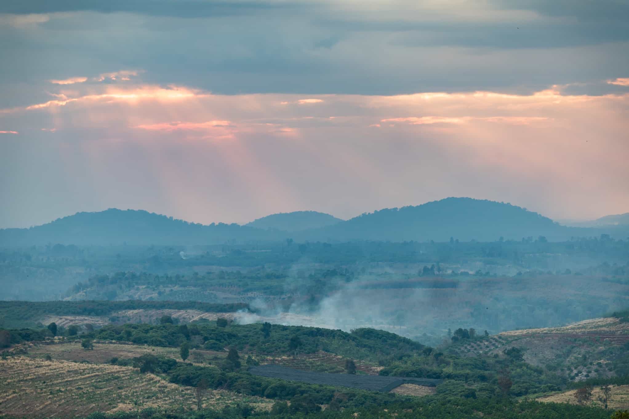 Ratanakiri - Sunset on top of Banlung, Cambodia. Photo: Host/Easia Travel