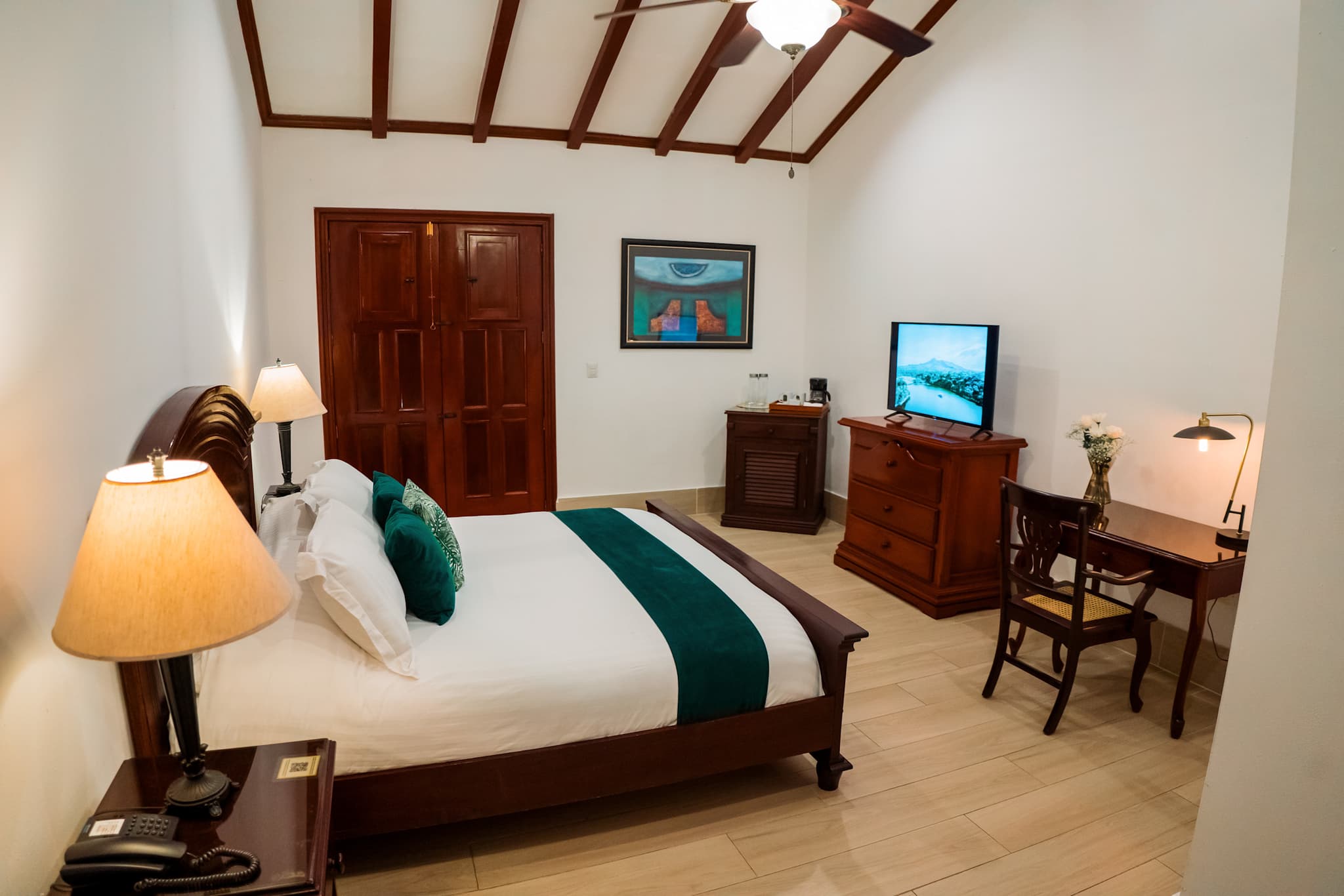 Twin room at the Hotel Plaza Colon, Granada, Nicaragua.
