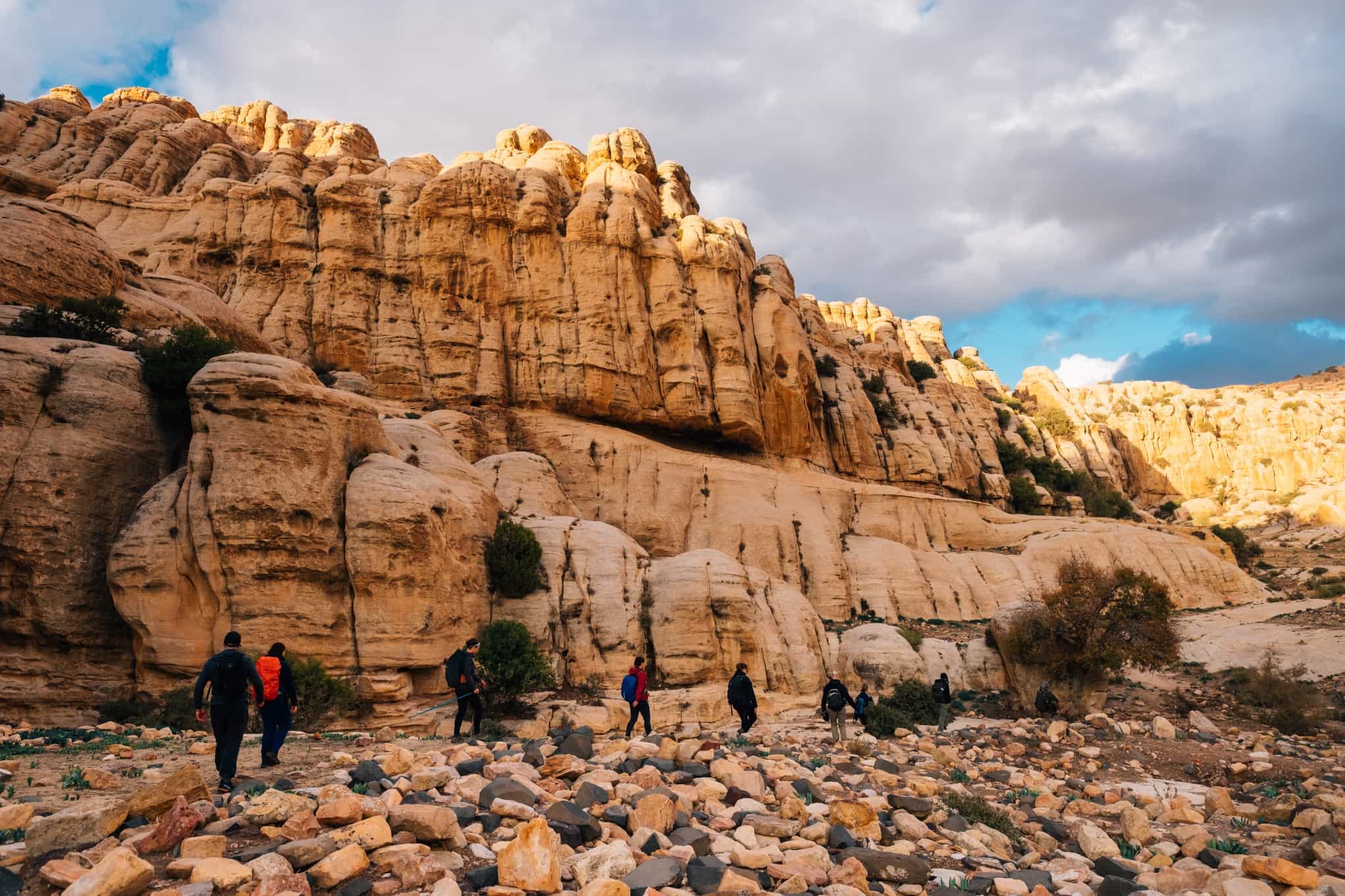 Hikers in the Dana Reserve, Jordan.
