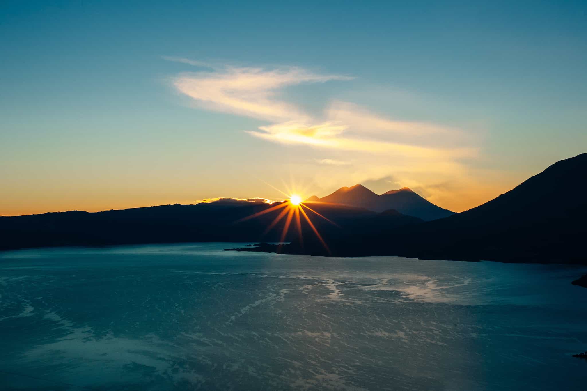 Sunrise over Lake Atitlan, Guatemala.