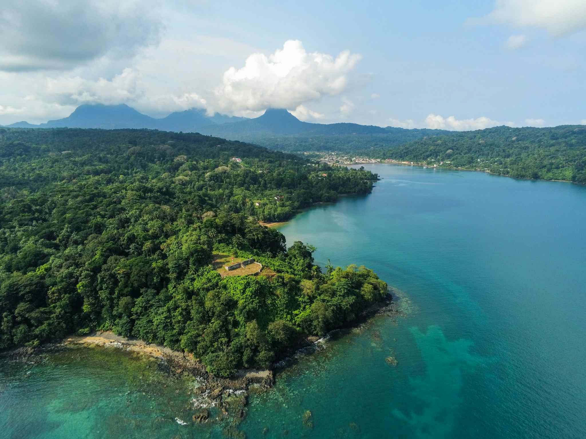 Aerial view of Sao Tome island. Photo: Shutterstock-1862262352 (free trial)