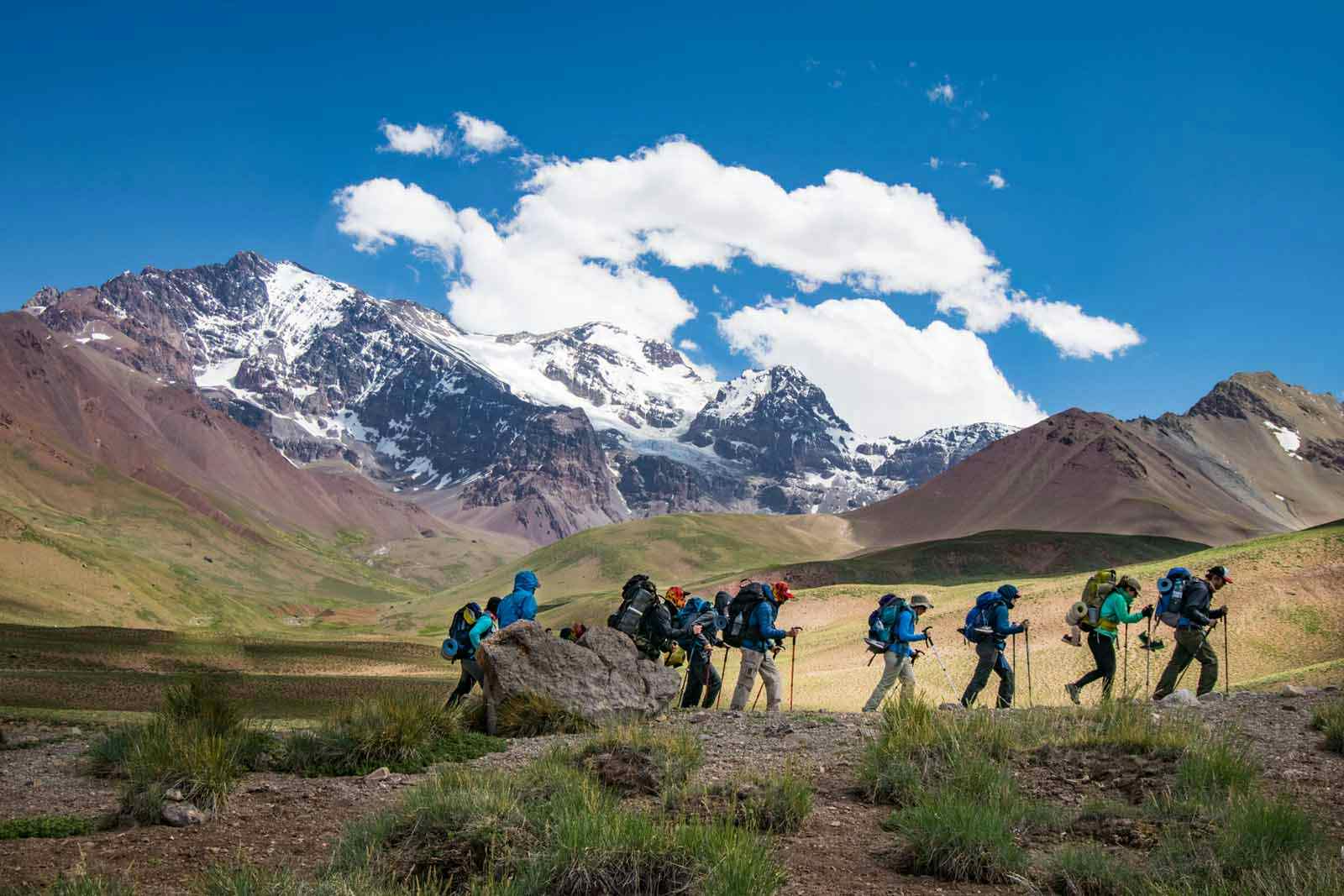 Group trekking, Andes-Vertical