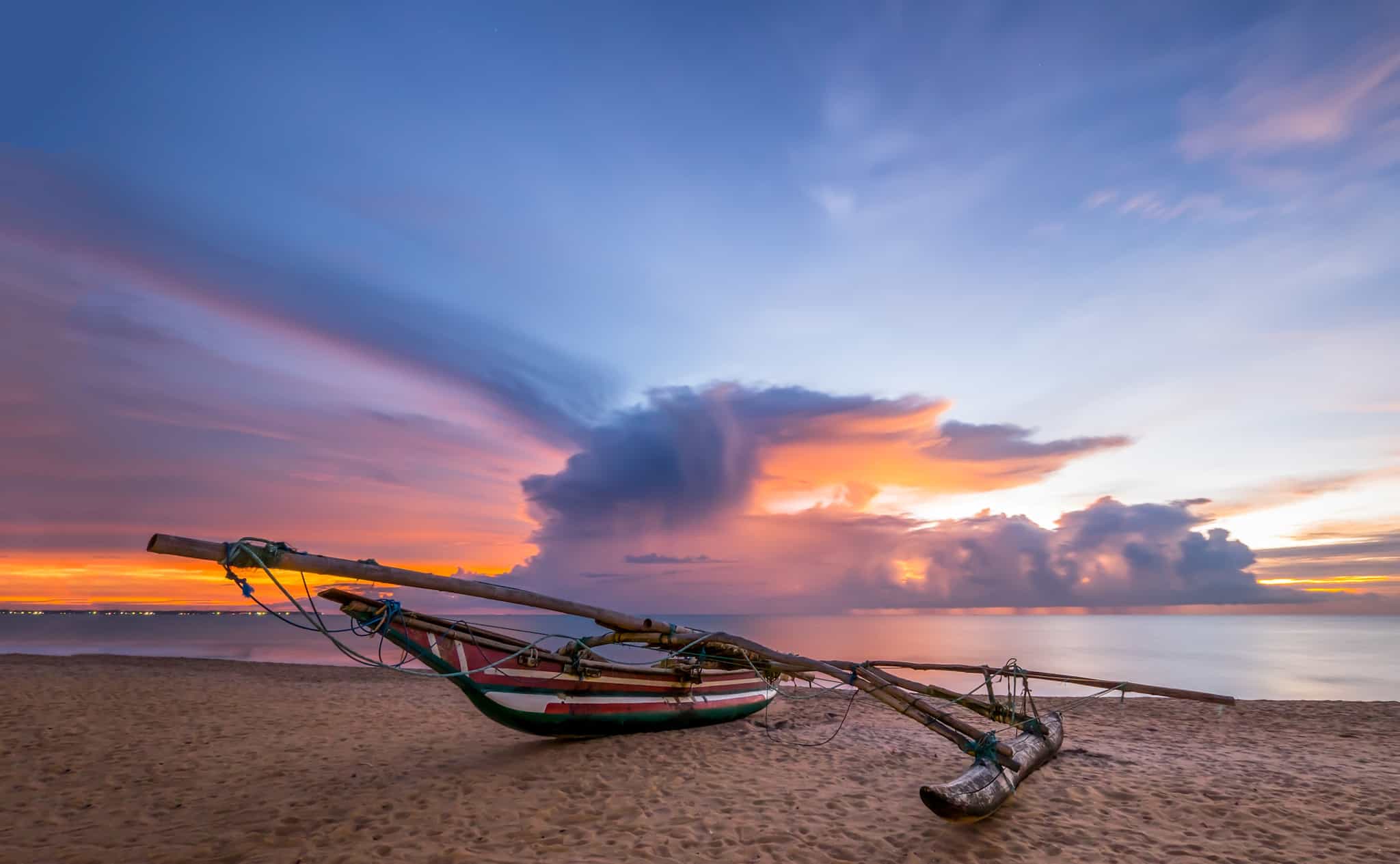 Sunset at Negombo beach, Sri Lanka