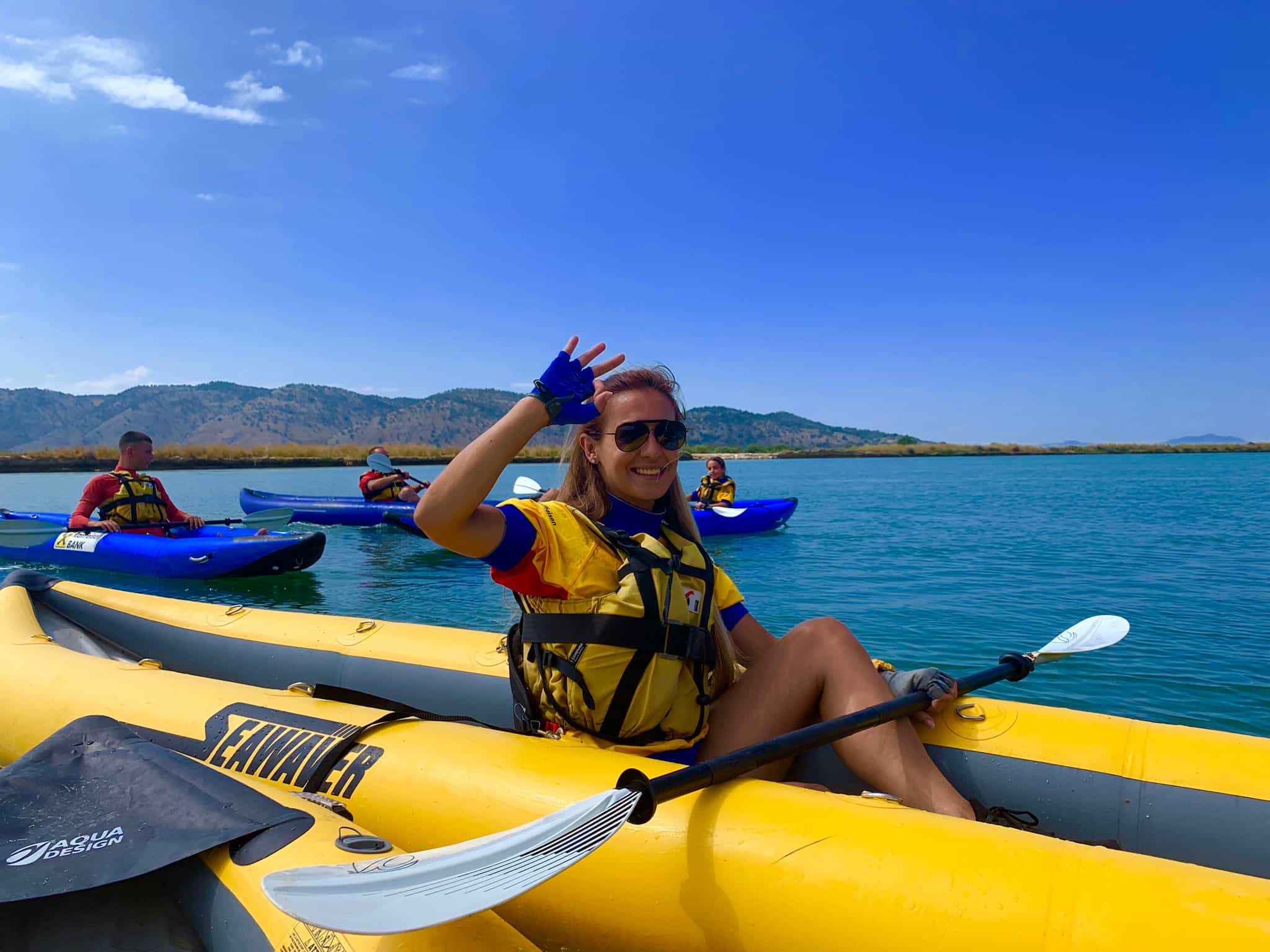 Kayaking along Queparo coastline.