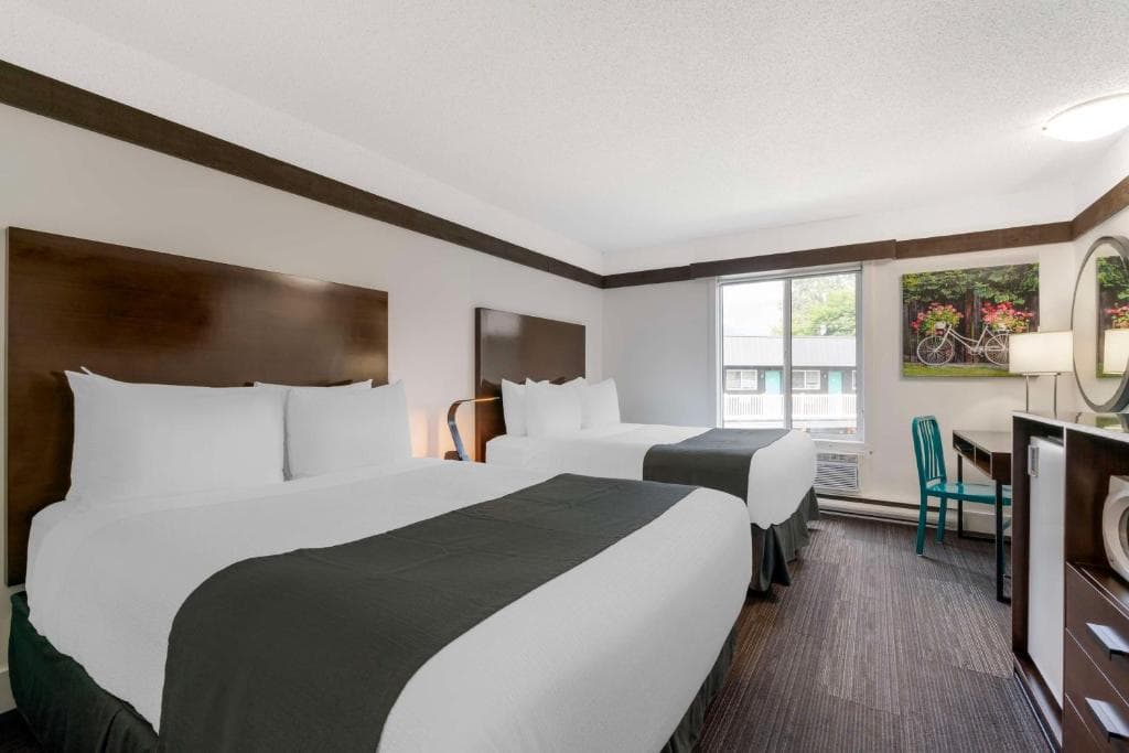 Twin room at the Stoke Hotel, Revelstoke, Canada.