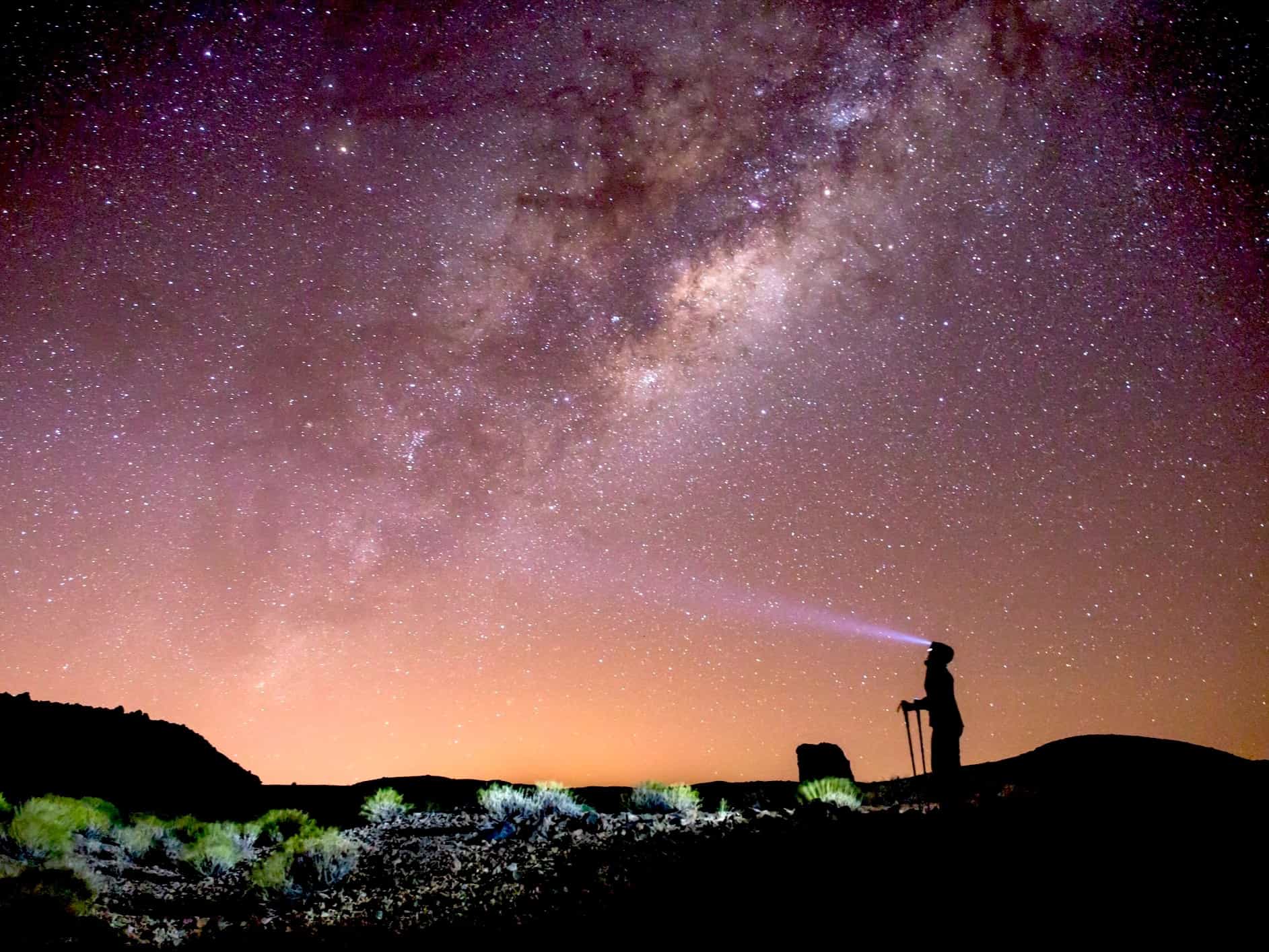 Image of a person looking up at a starry sky