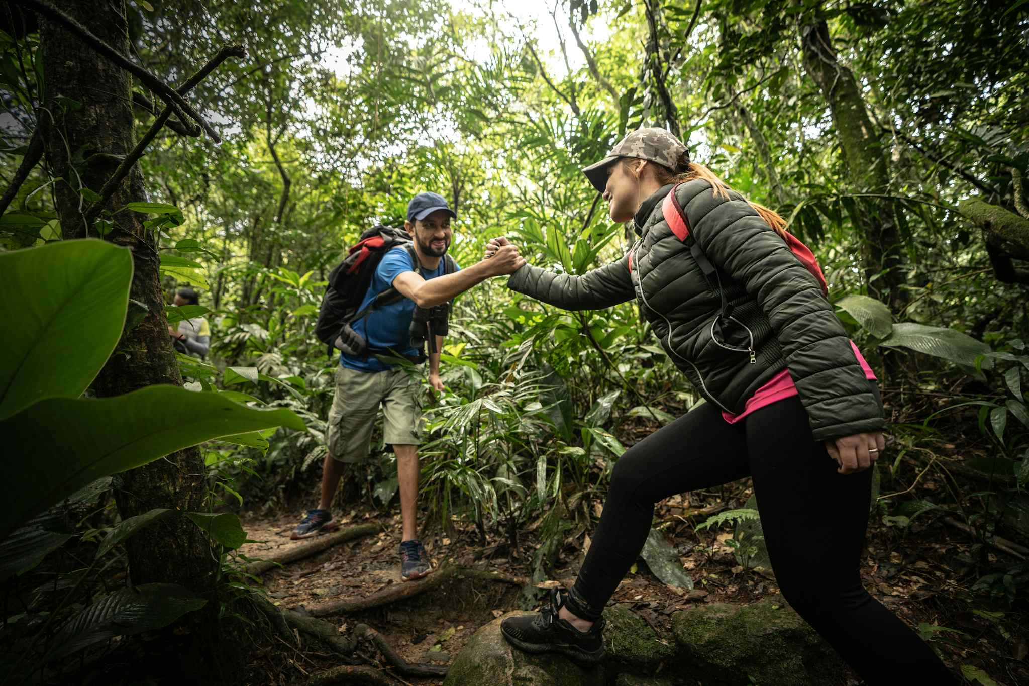 Hikers on a trail in Costa Rica.