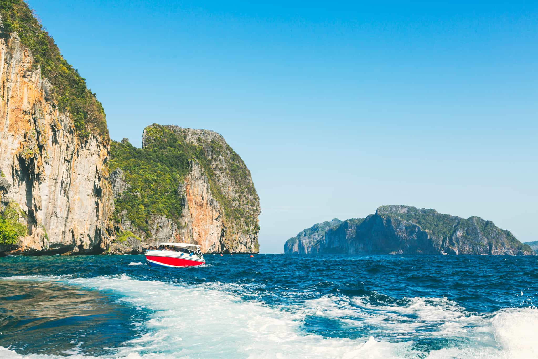 Boat crossing from Lombok to Bali, Indonesia. Photo: GettyImages-869936248