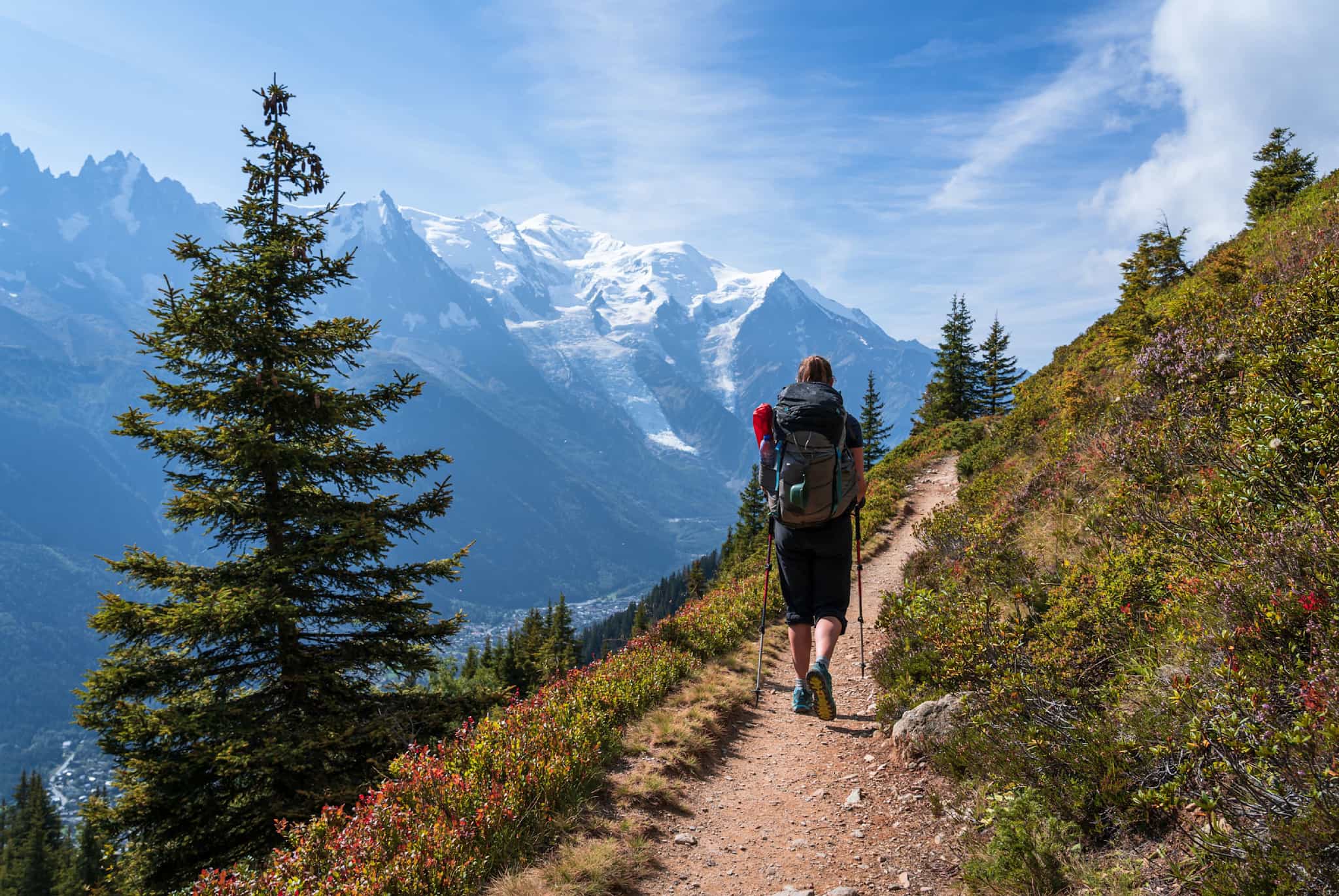 Hiker on the Tour du Mont Blanc