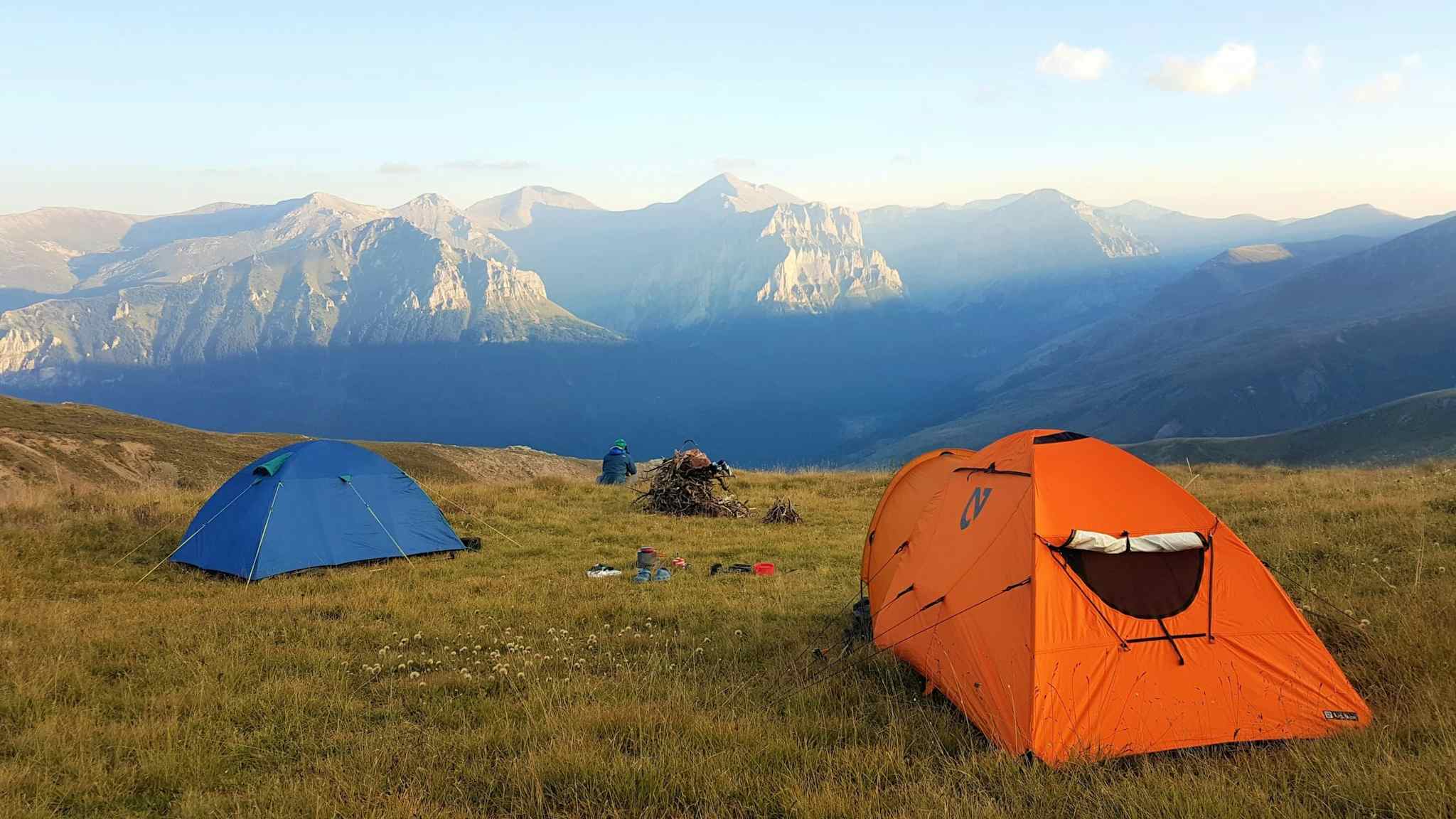 Tents on the ridge line 