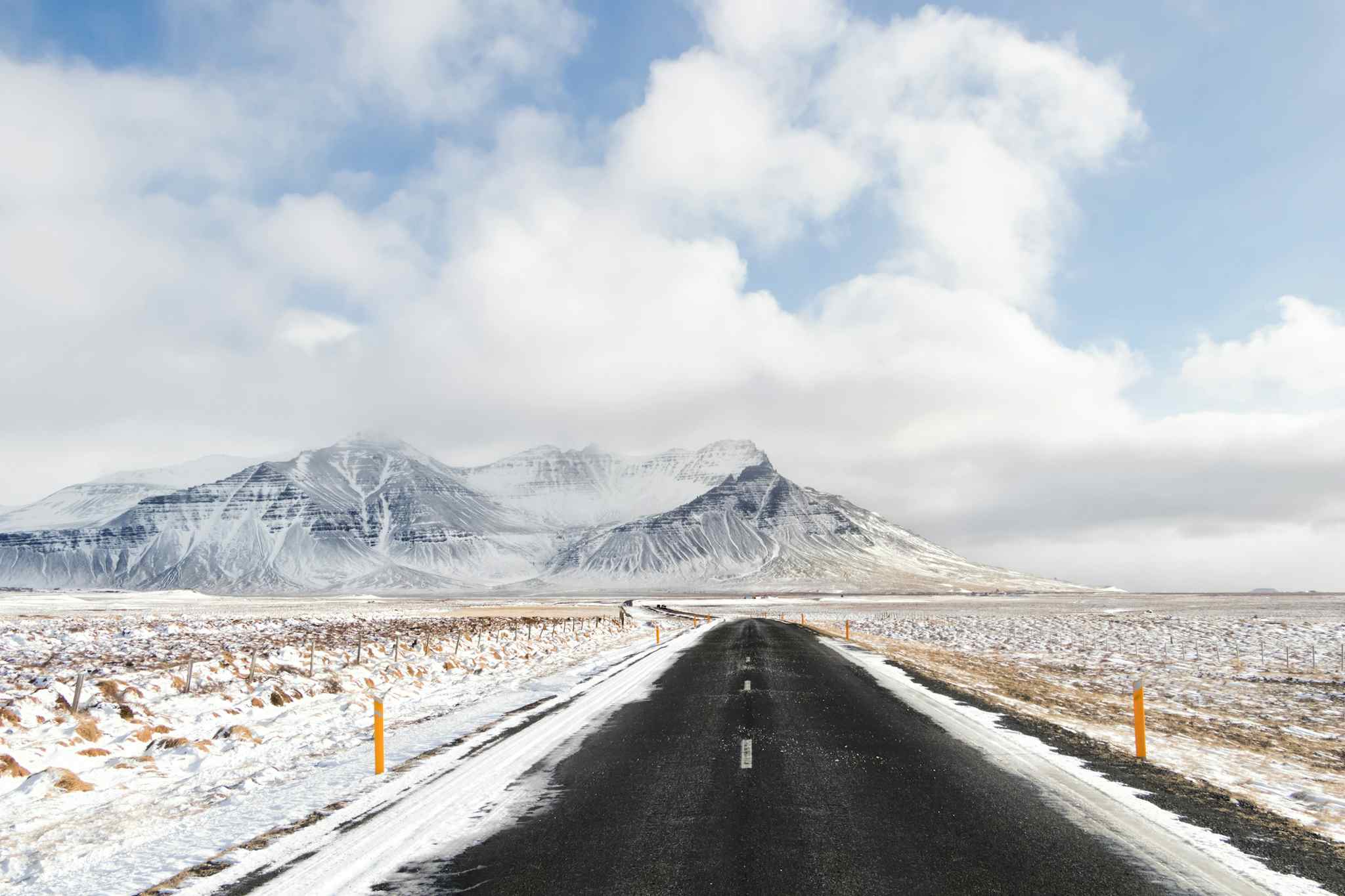 Highway 1 in winter, Iceland. Photo: GettyImages-1134382786