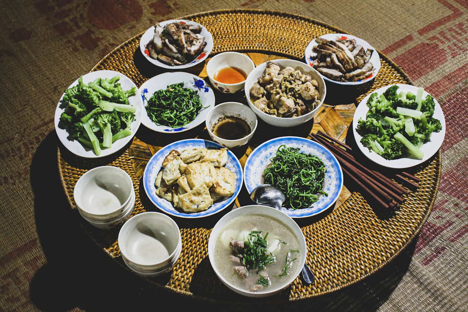 Homestay meal of the Hmong people in Ha giang, North Vietnam