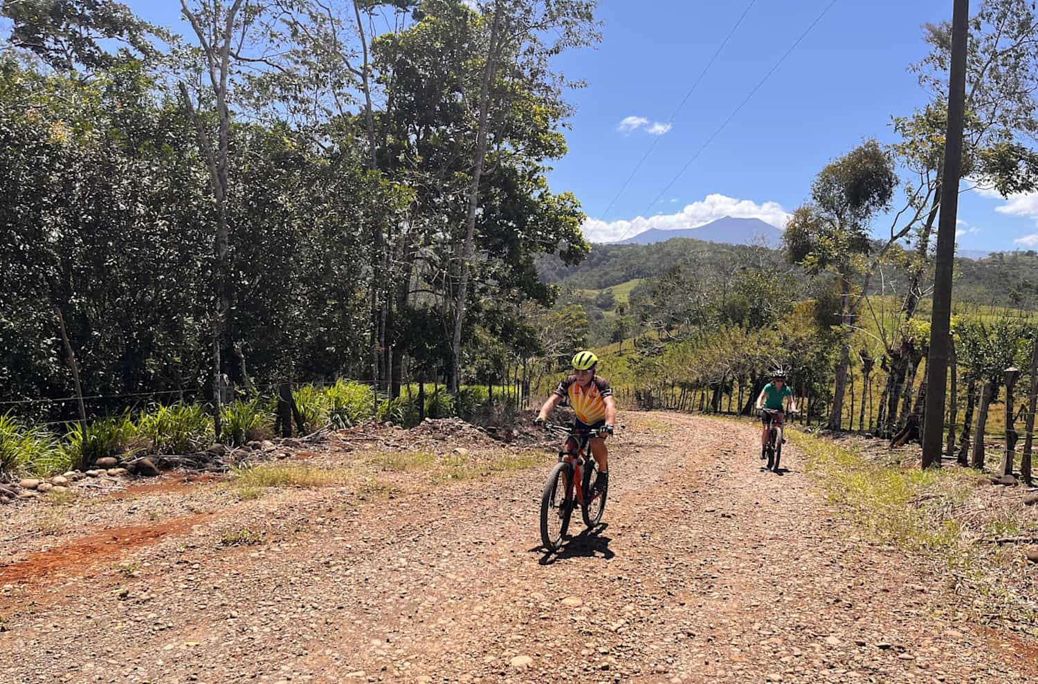 Cycling uphill away from Arenal volcano, Costa Rica