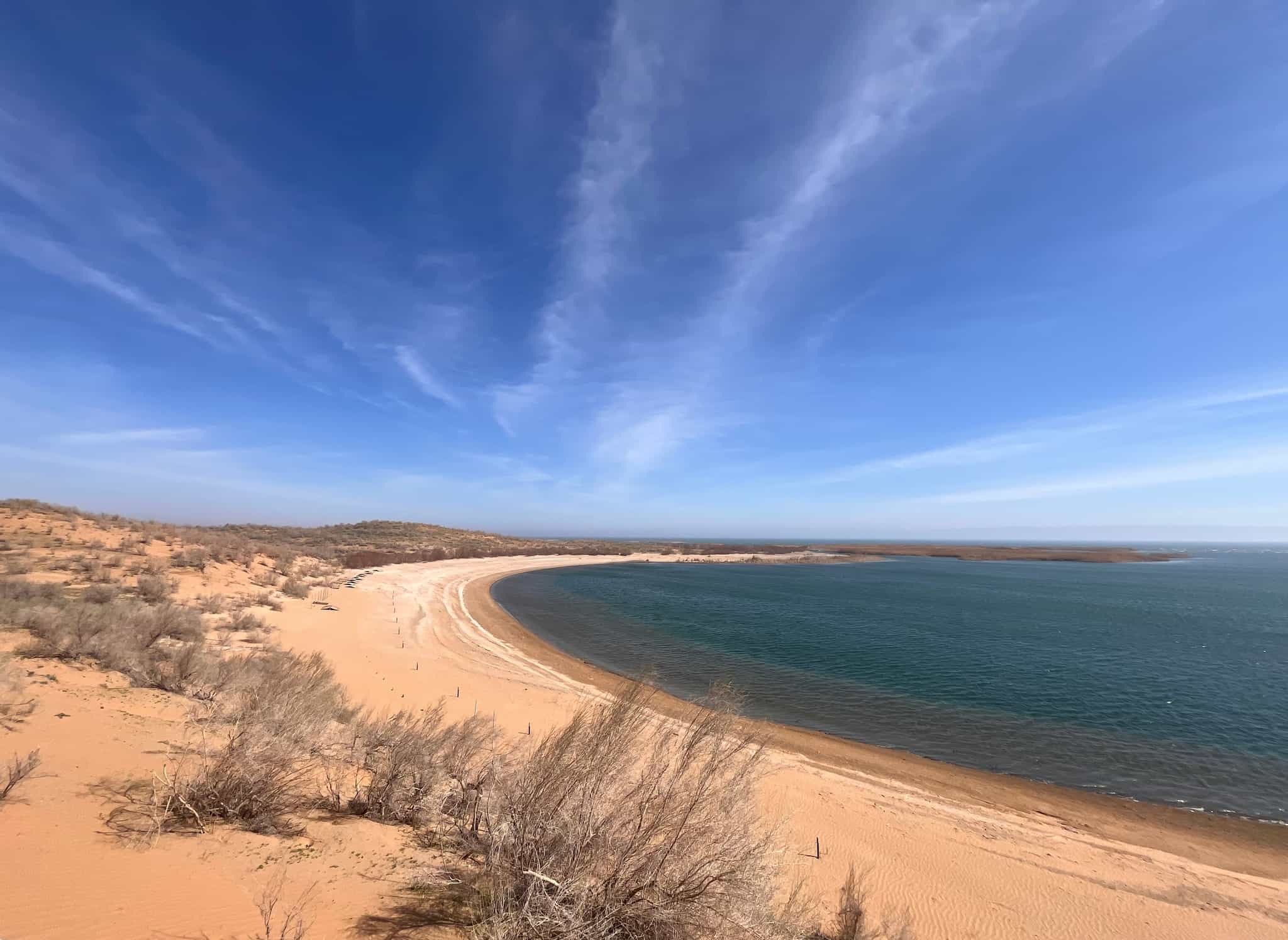 Lake Aydarkul in Uzbekistan.