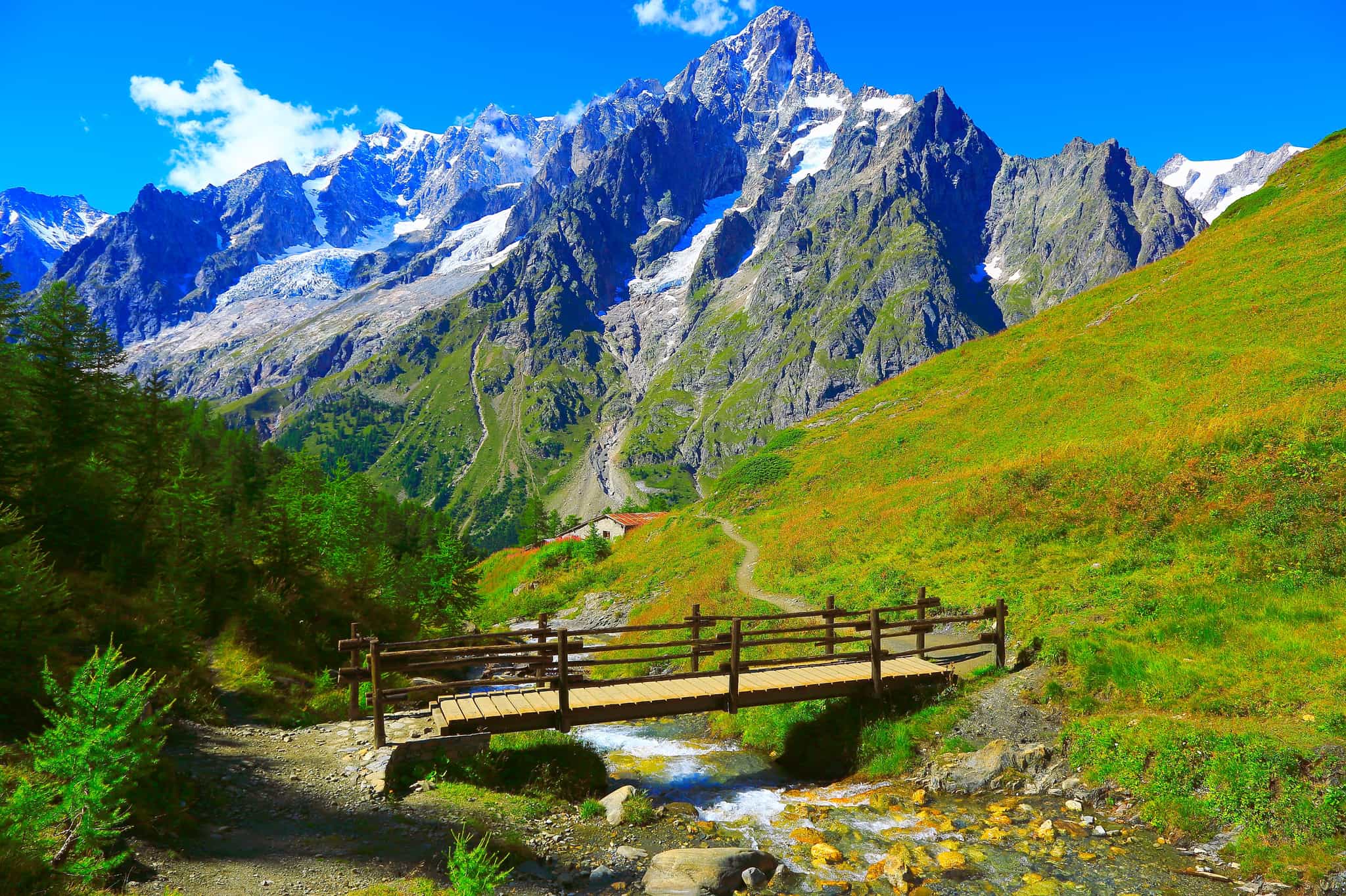 View of the mountains from Aosta Valley