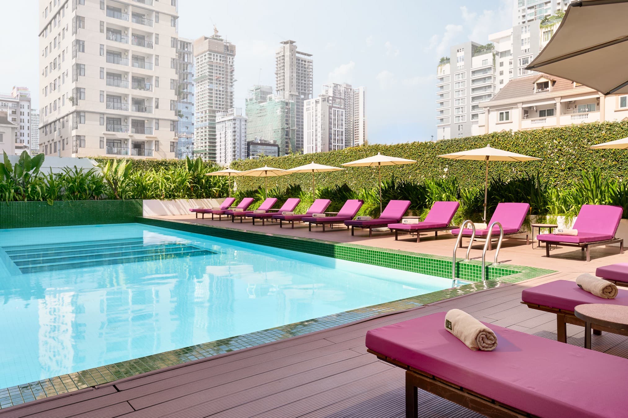 Outdoor pool at Baitong Hotel, Phnom Penh