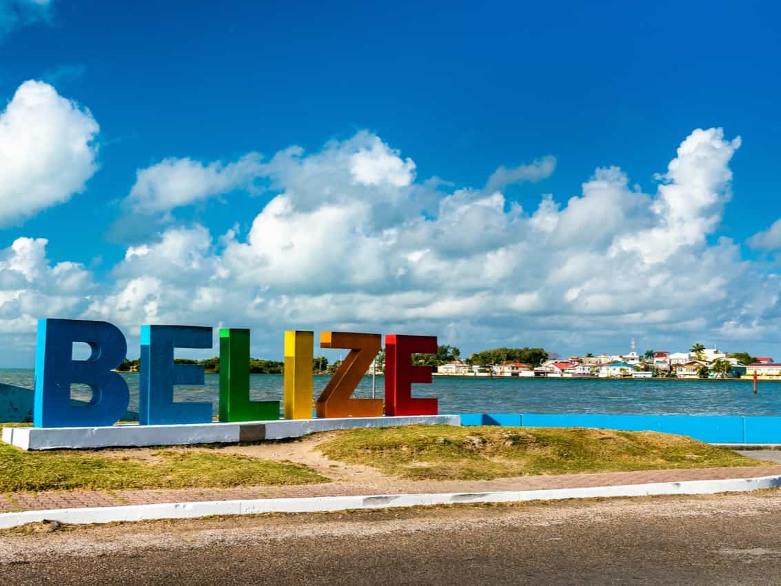 Belize sign. Photo: shutterstock 1538343170