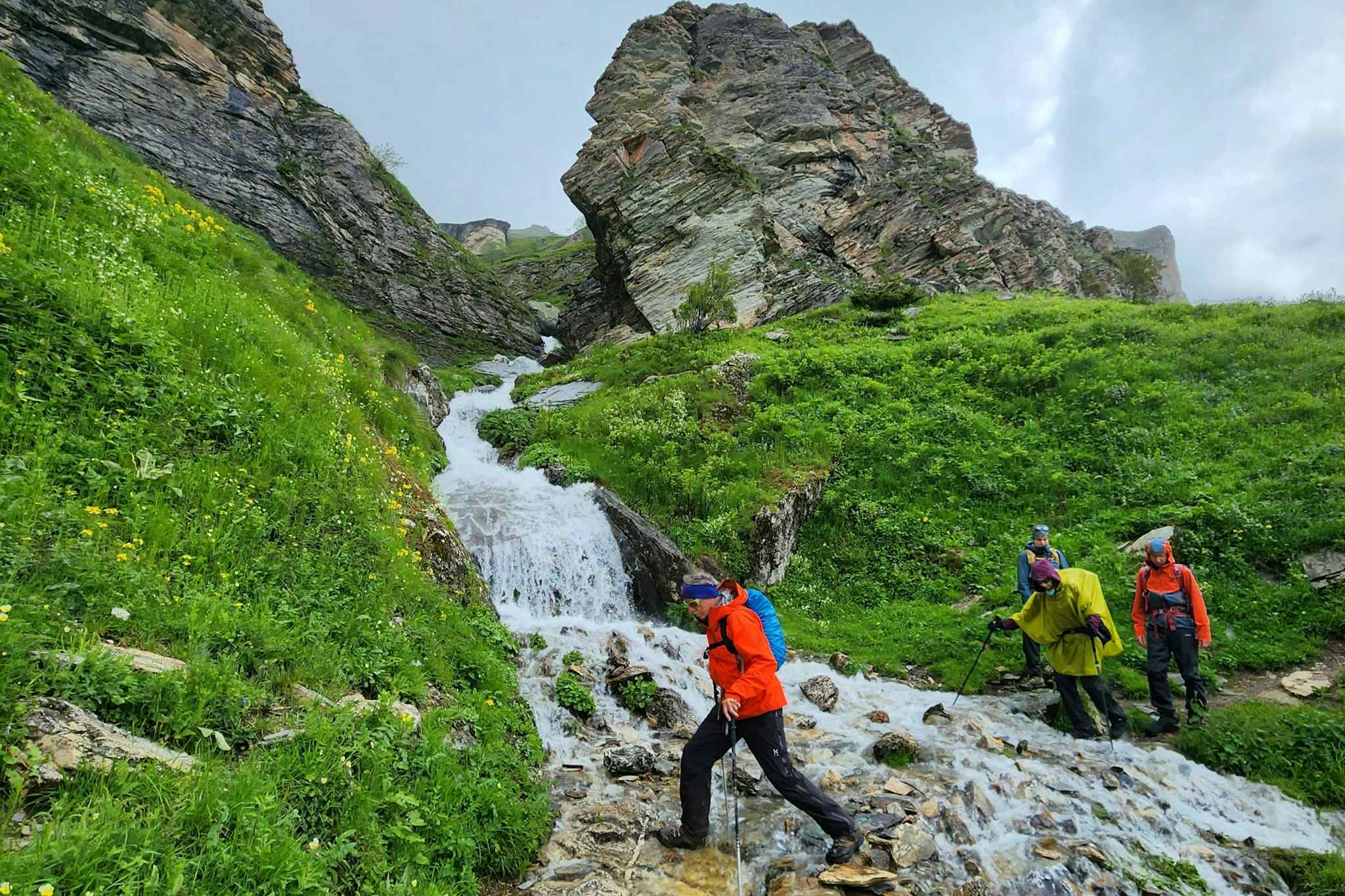 Crossing waterfalls in the Sharr Mountains. Photo Host Butterfly Outdoor Adventure