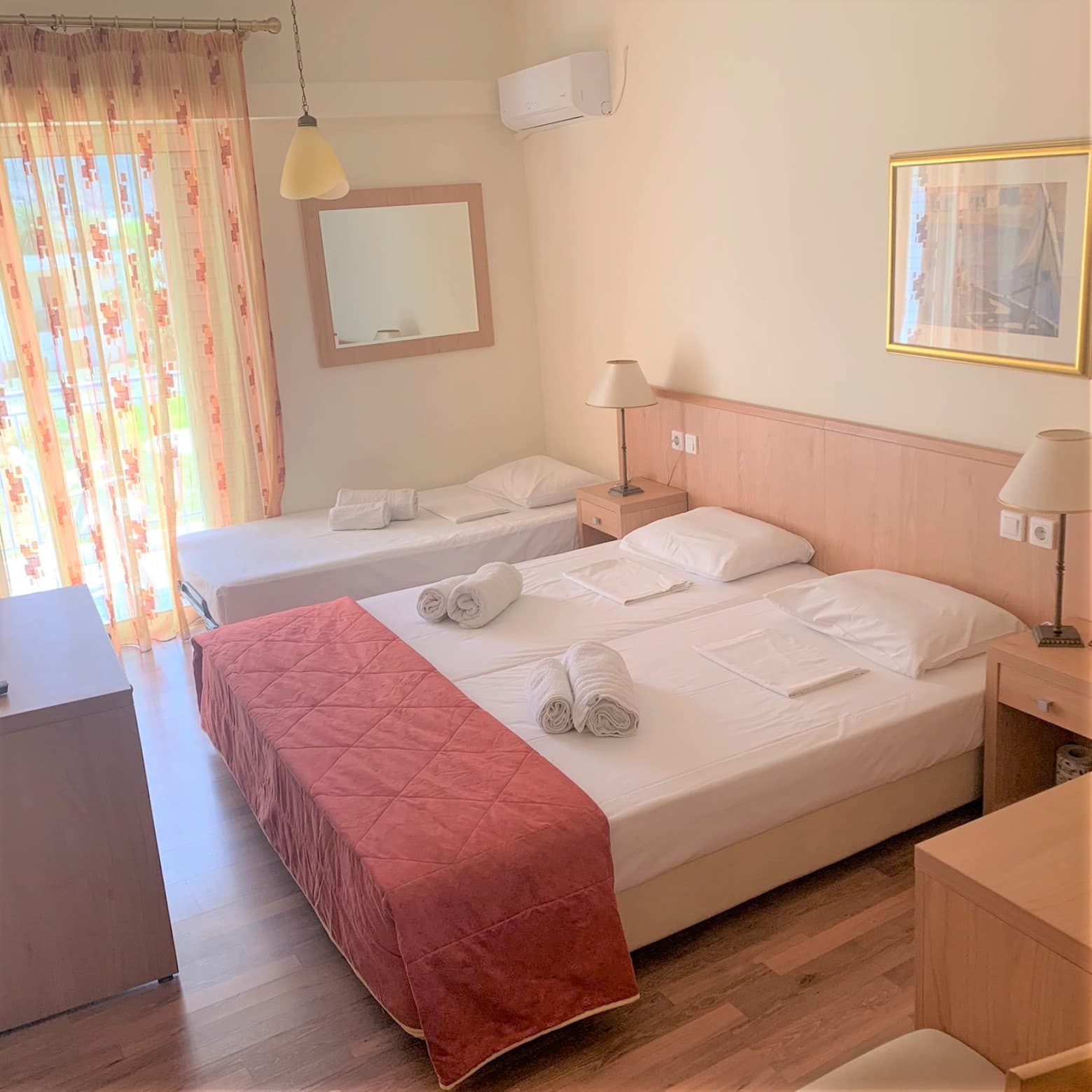 Twin room at Sarnois Hotel, Epidaurus Peloponnese Greece