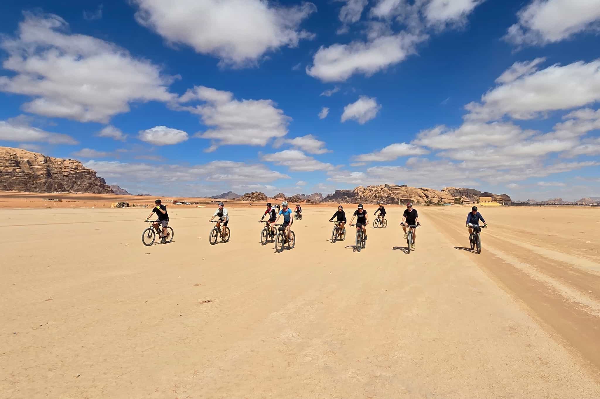 Cycling on the Wadi Rum Mudflats, Jordan