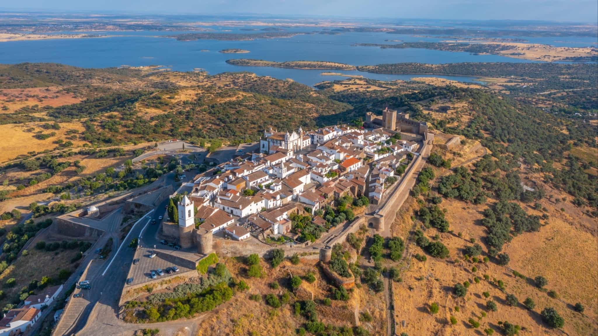Aerial view of Monsaraz village in Portugal