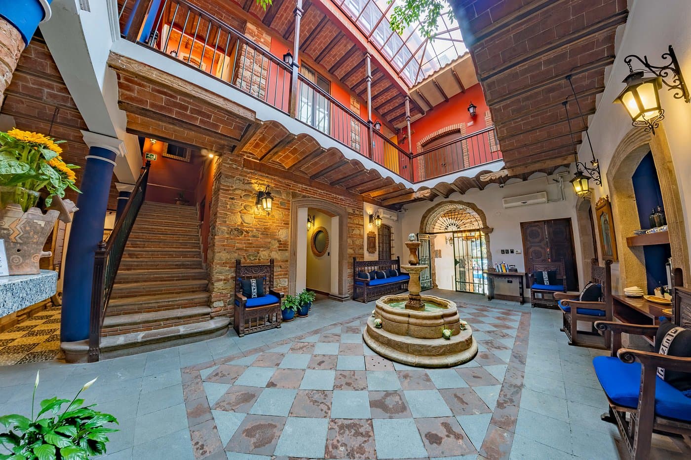 Courtyard at La Casona Hotel, La Paz, Bolivia.