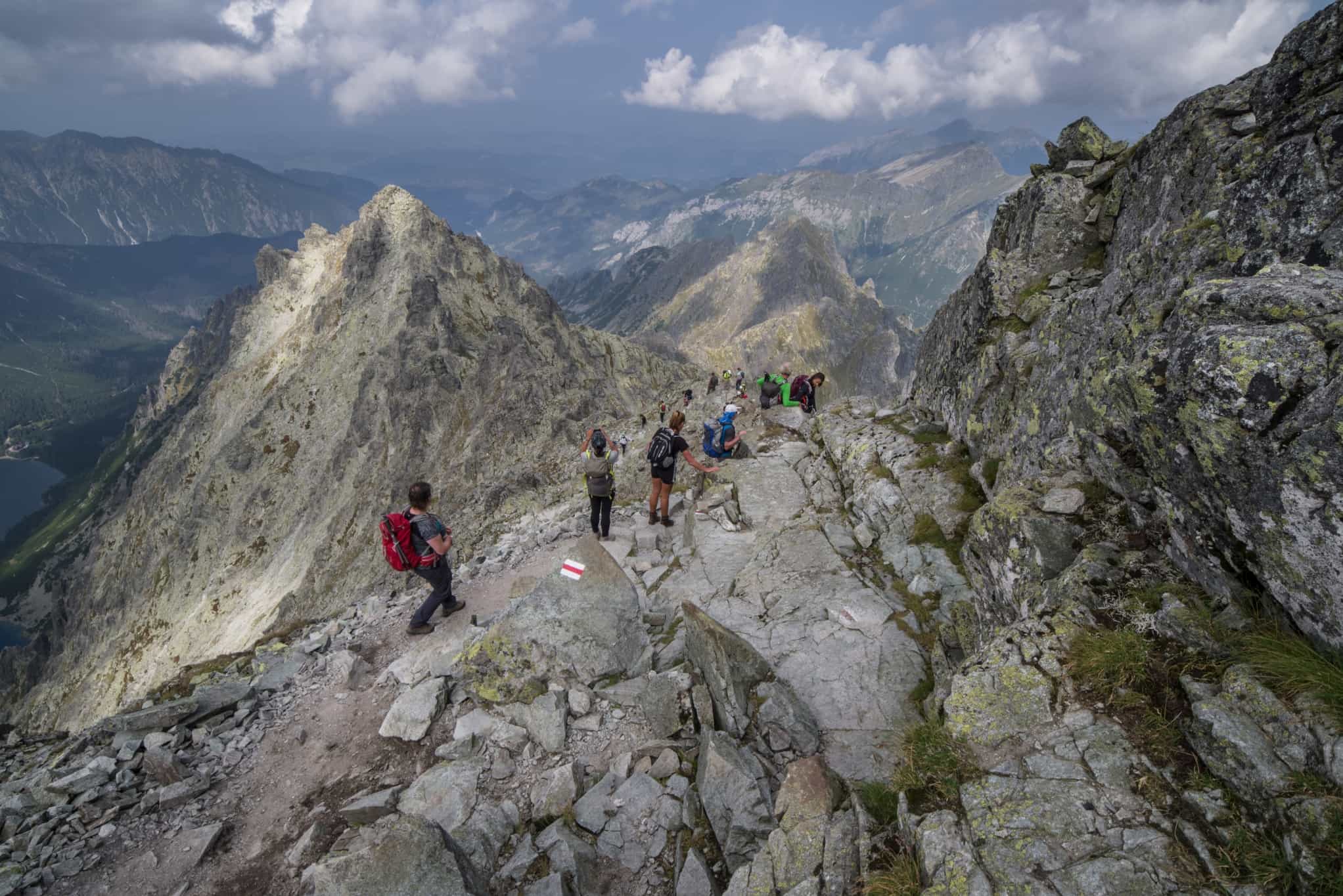 Near the top of Rysy, Poland's highest peak, in the Tatra Mountains