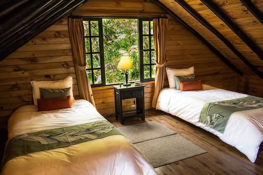A twin room at the Papallacta Thermal Spa Hotel, Ecuador.