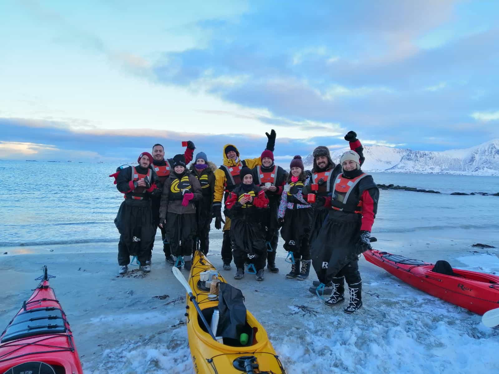 Group of Kayakers, Lofoten Islands, Norway. Photo: Host/Northern Explorer
