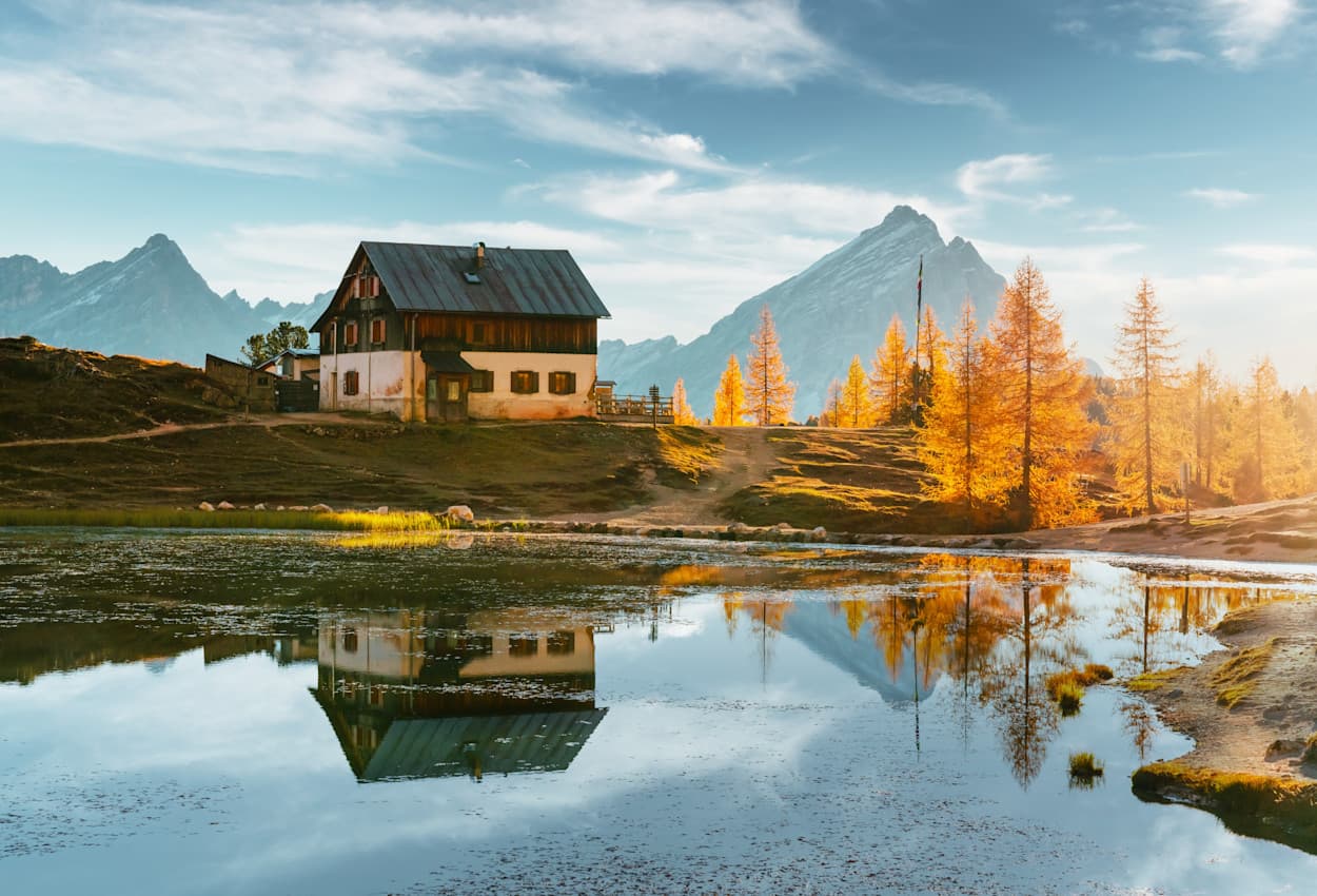 Lake federa dolomites.