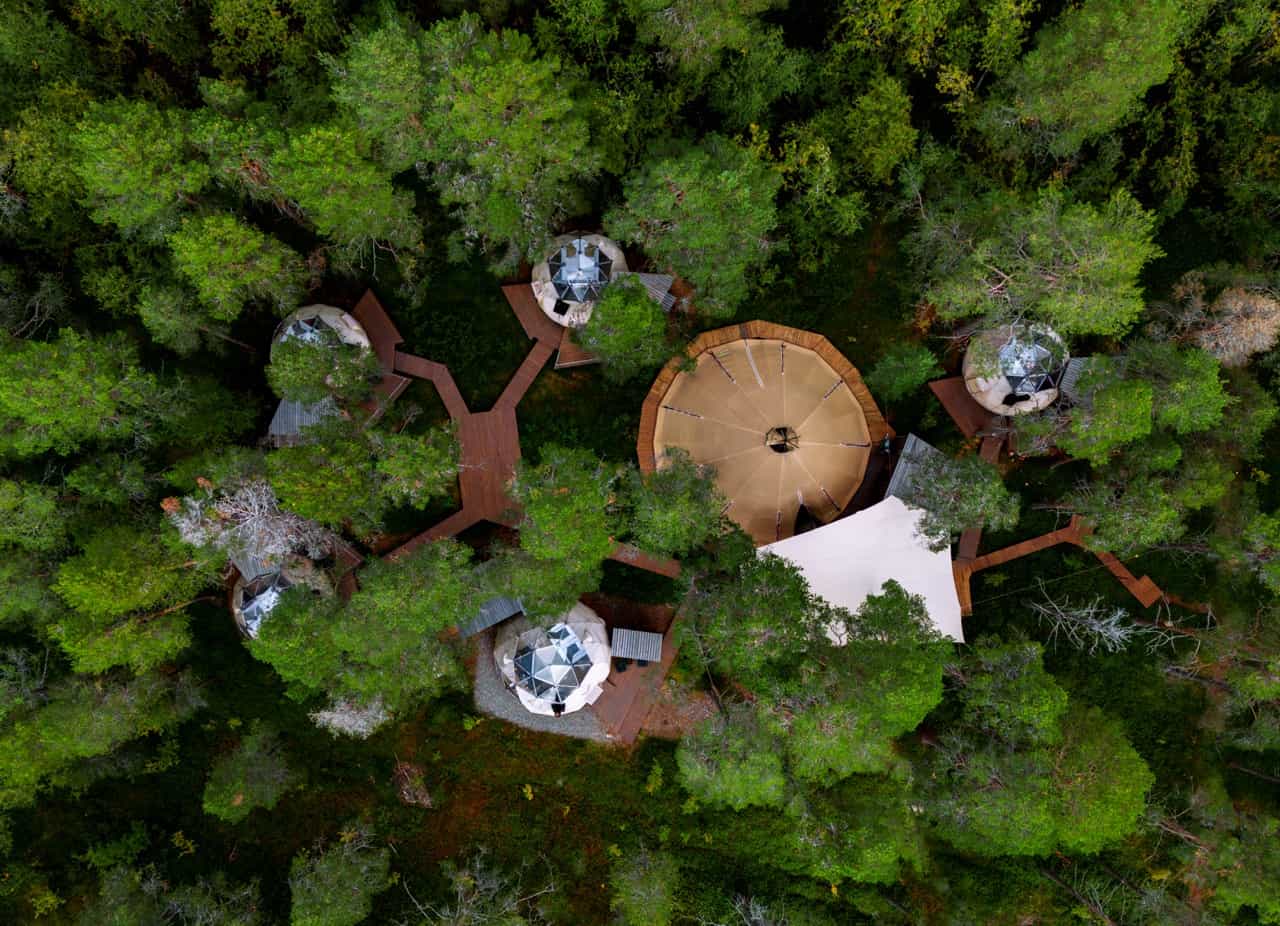 Aerial view of Arctic Domes in Alta, Norway. Photo: Host/Glod Explorer